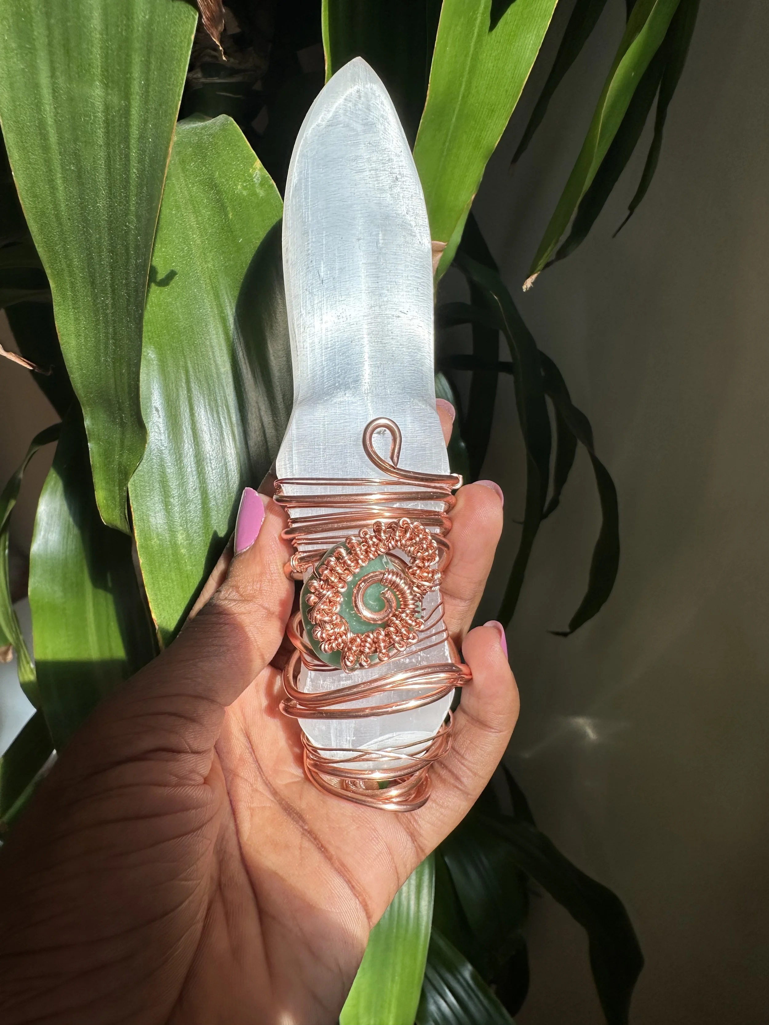 Selenite Copper Dagger