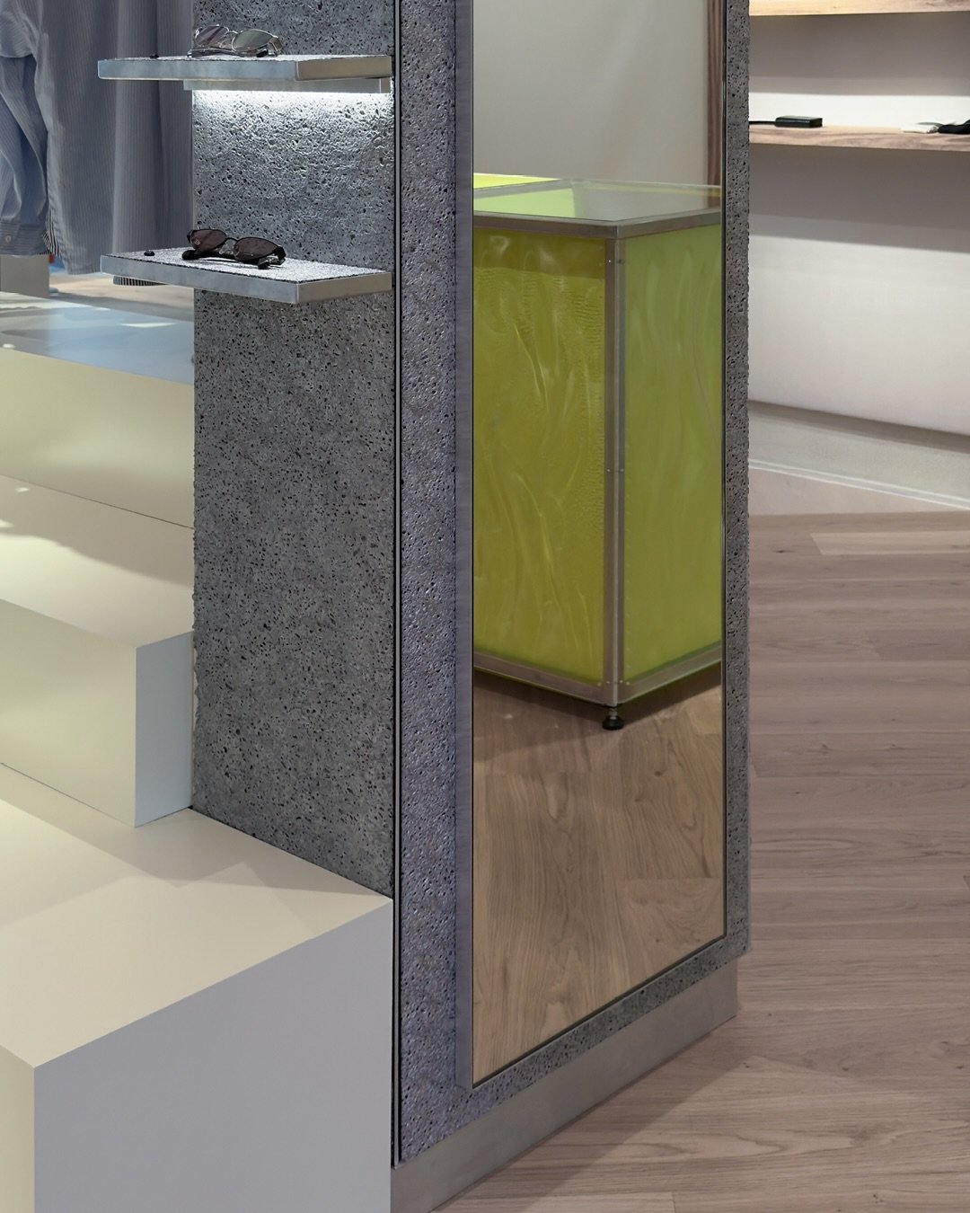 Oxford Street, quietly transforming as @alpha60thelabel opens its new space 
~ Clean lines meeting tactile surfaces 
~ Reflections breaking the space into layers 
~ Neutral tones letting form speak first 

Shot by @el_glanic