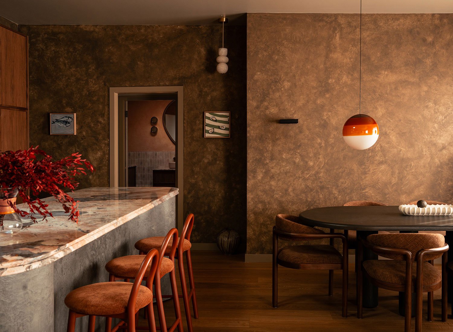 Photography of an interior 70s style in Merimbula, view of the dining area