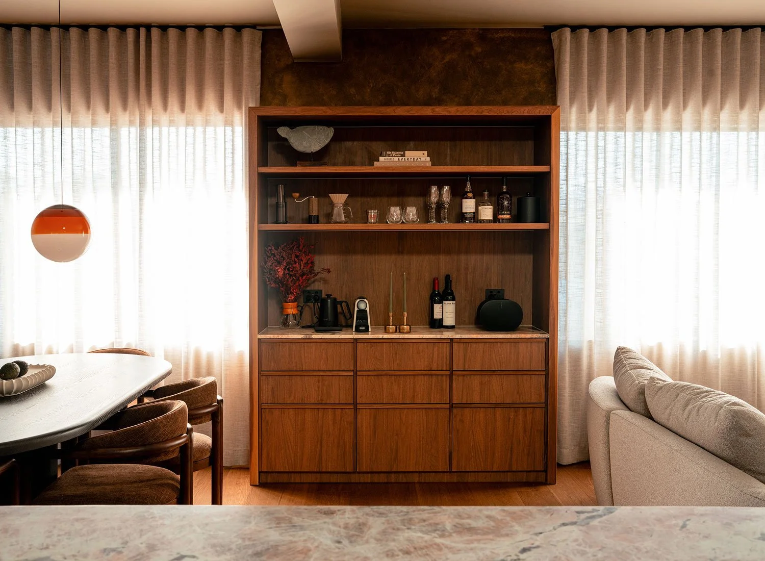 Photography of an interior 70s style in Merimbula - view of the living room