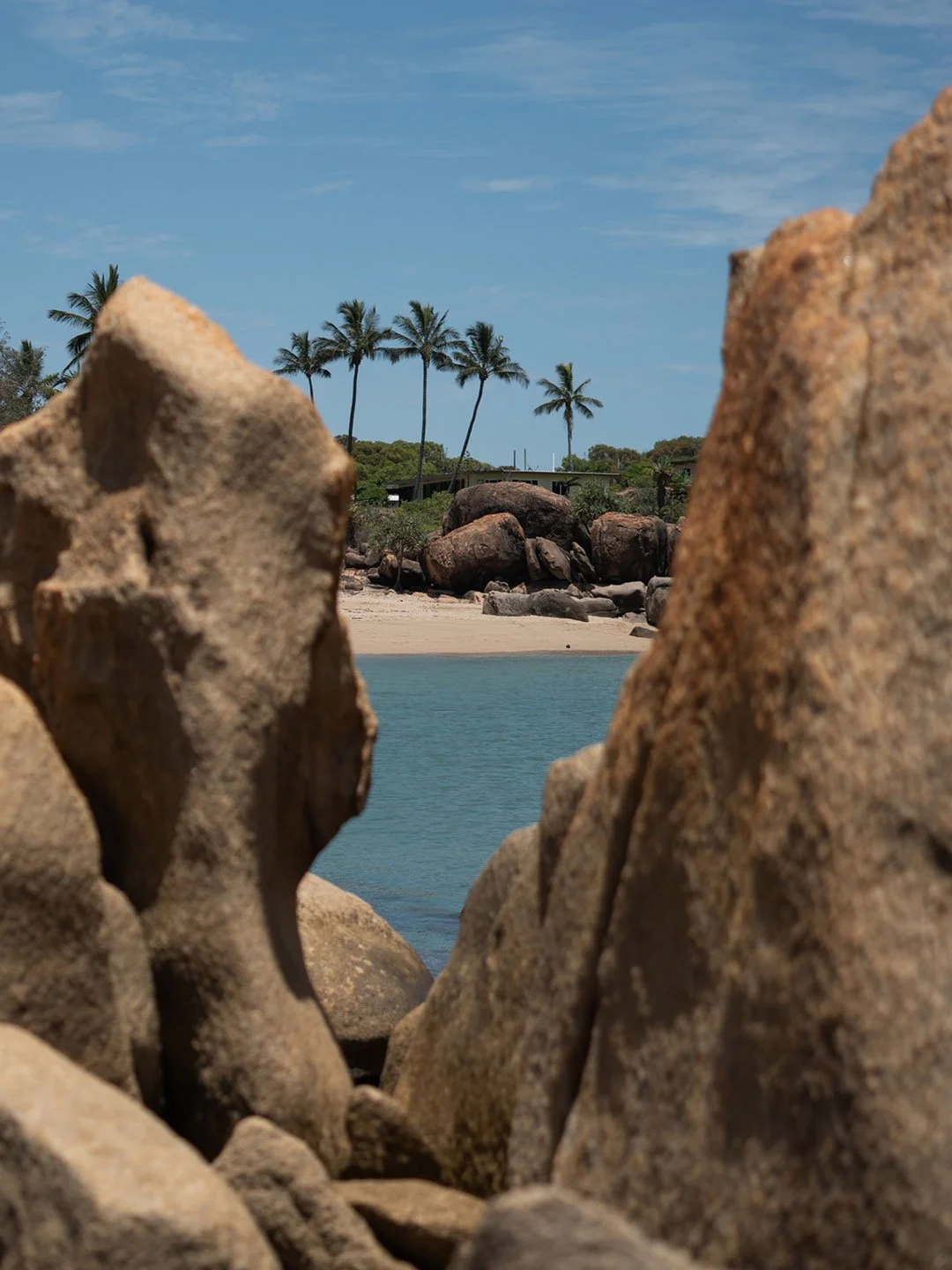 Rocky tropical coastline with turquoise water in Australia