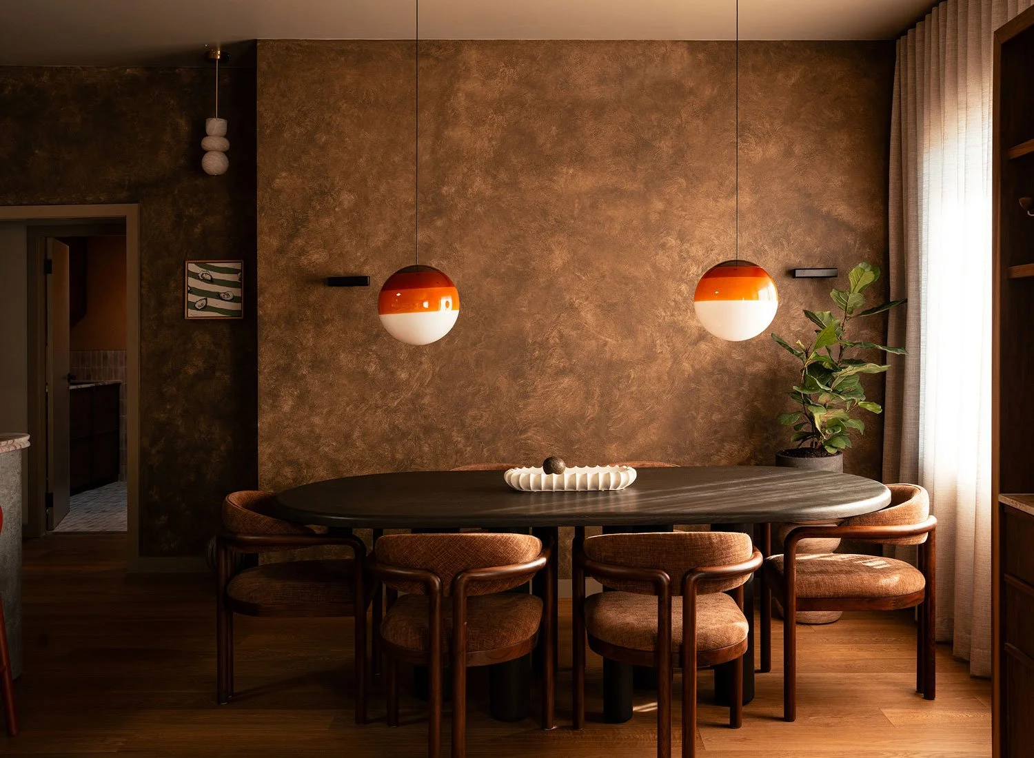 Photography of an interior 70s style in Merimbula, view of the dining table