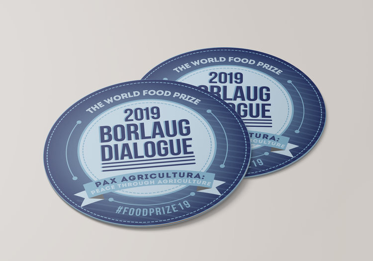 Borlaug Dialogue Sticker Design