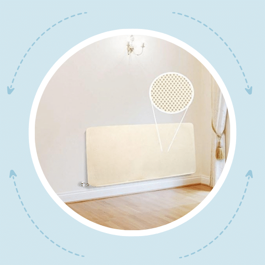 Fabric radiator cover for childproofing