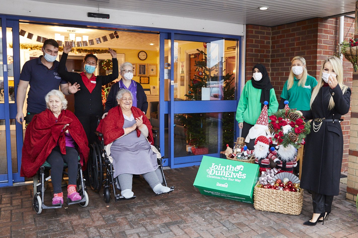dunelm-christmas-decorations-donations-carehome-katie-piper.jpg