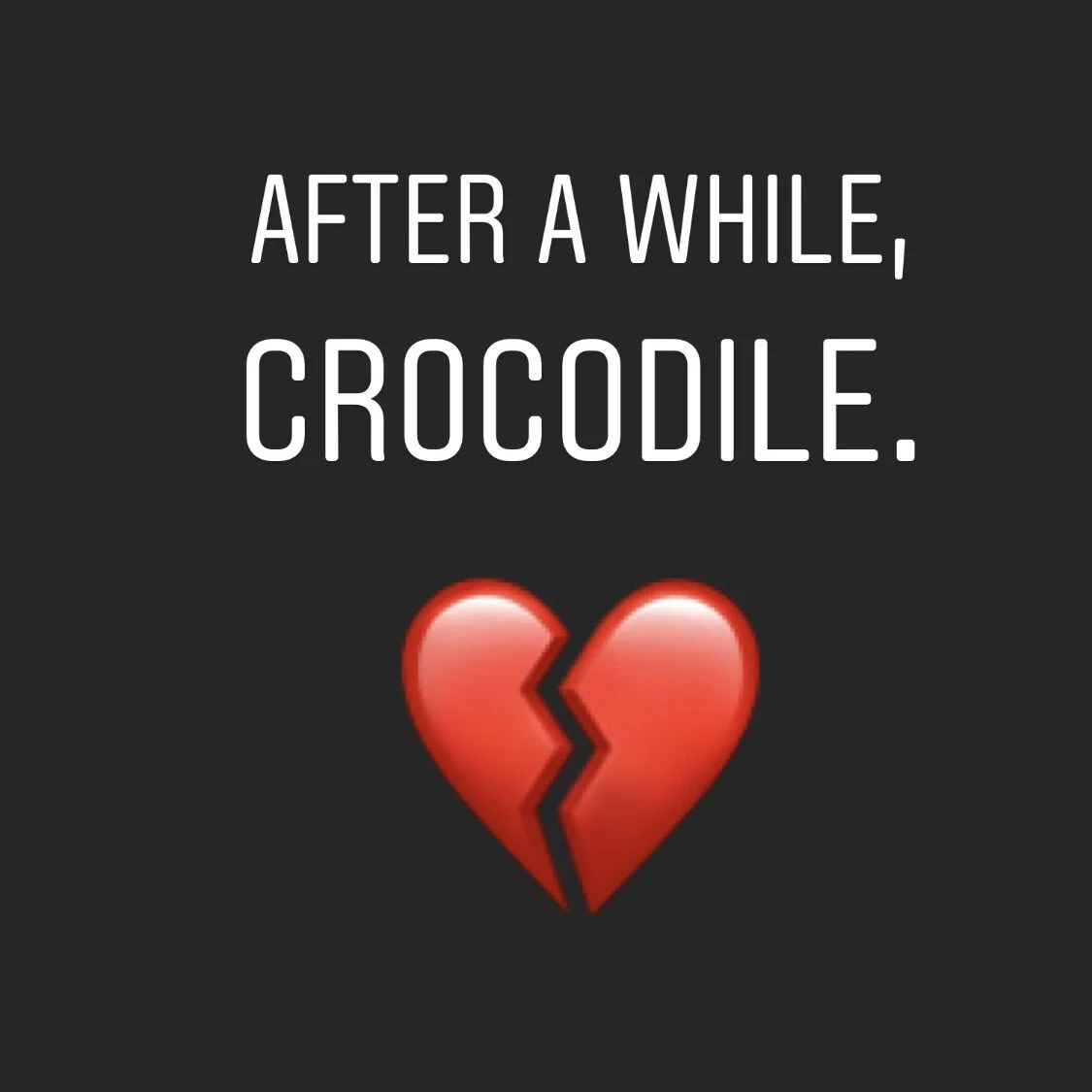 After a While, Crocodile.