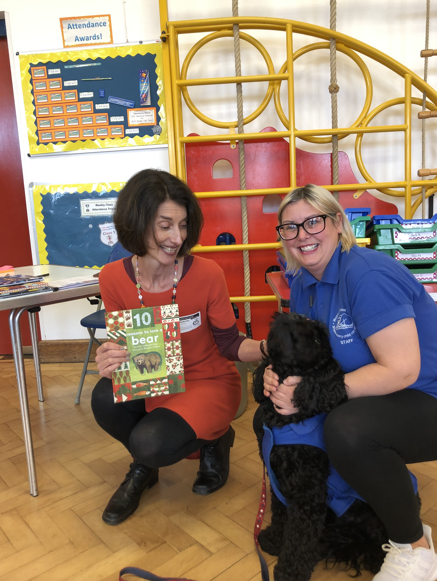 Meeting the school learning dog