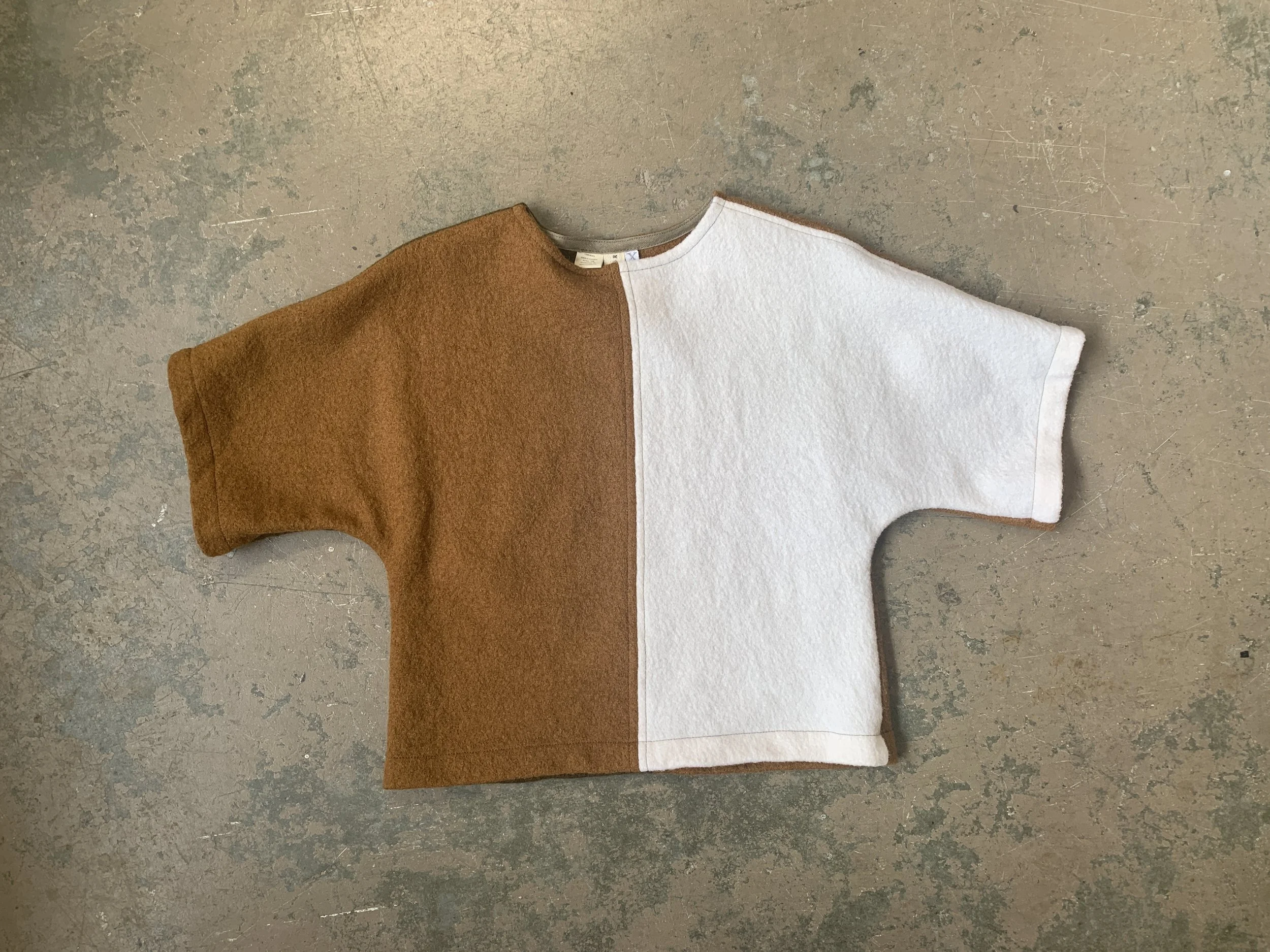 Colour Block Greta Sweater in Boiled Merino - size XS / ready to wear