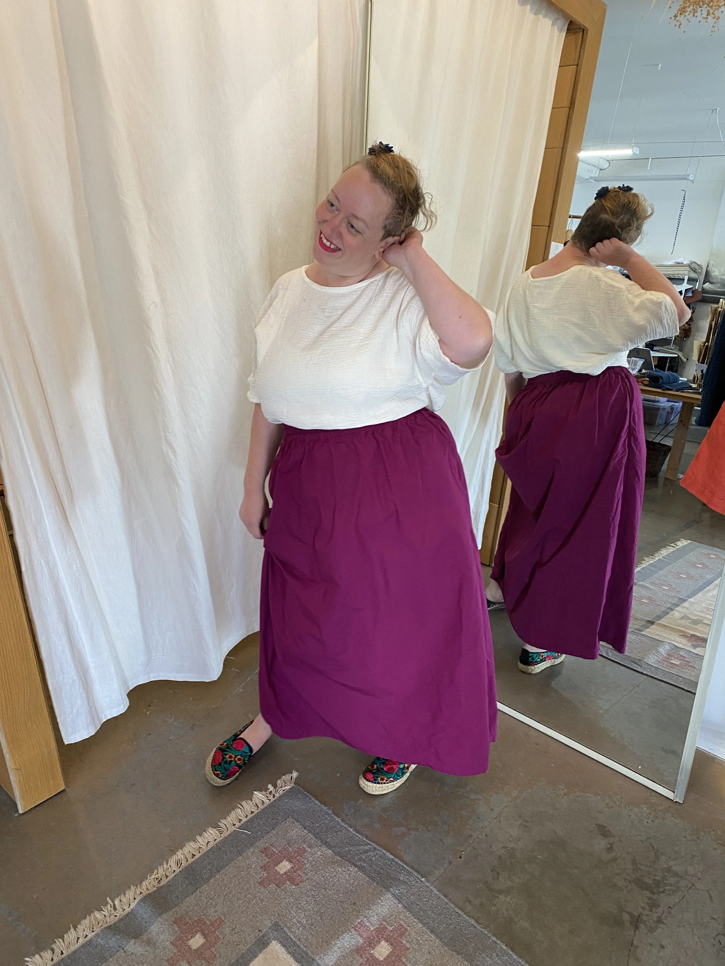 Betty Skirt in Boysenberry Cotton Poplin  - size 1 | RTW