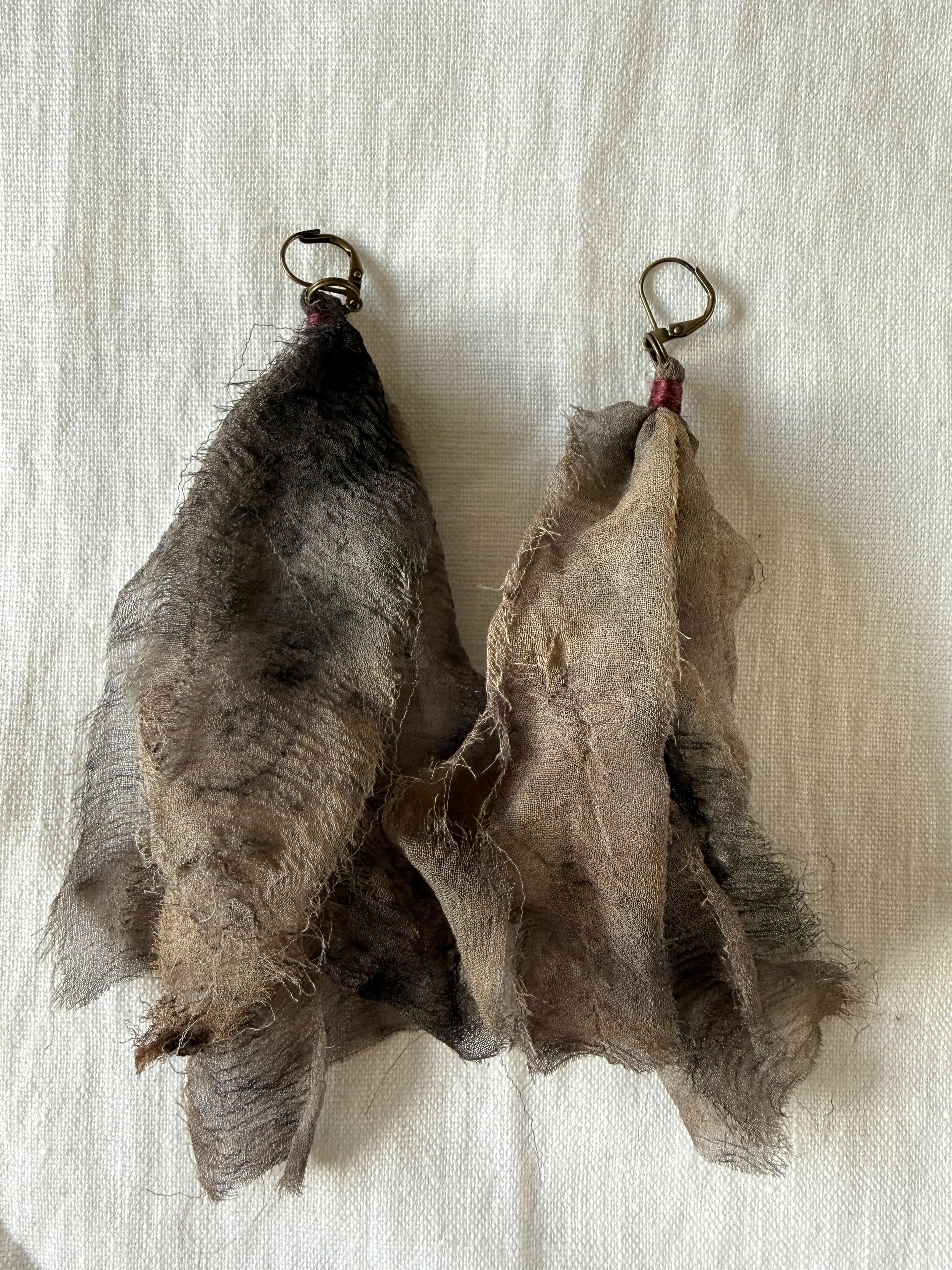 Botanically Dyed Silk Earrings - #018 / Ready to Ship