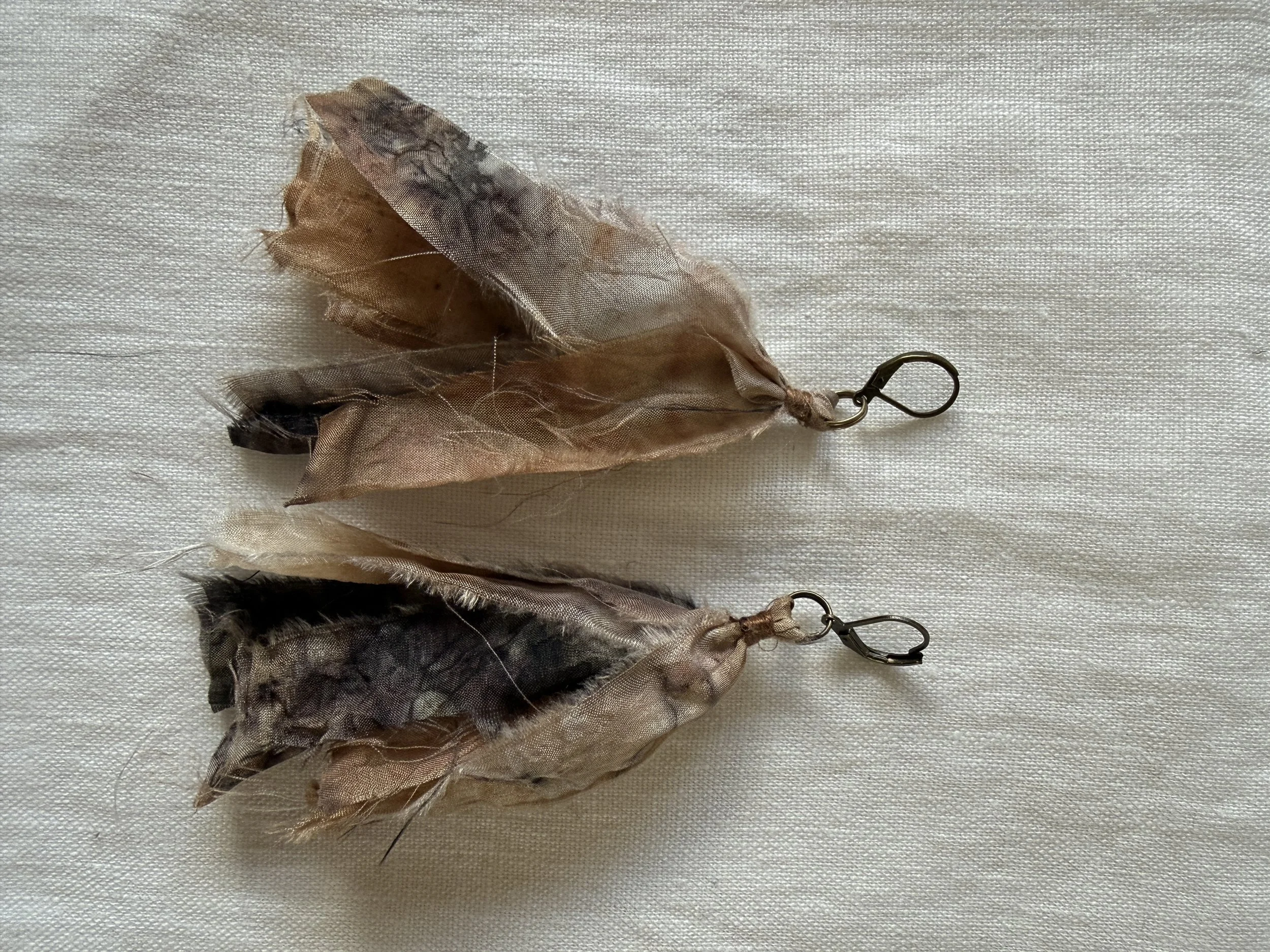 Botanically Dyed Silk Earrings - #020 / Ready to Ship