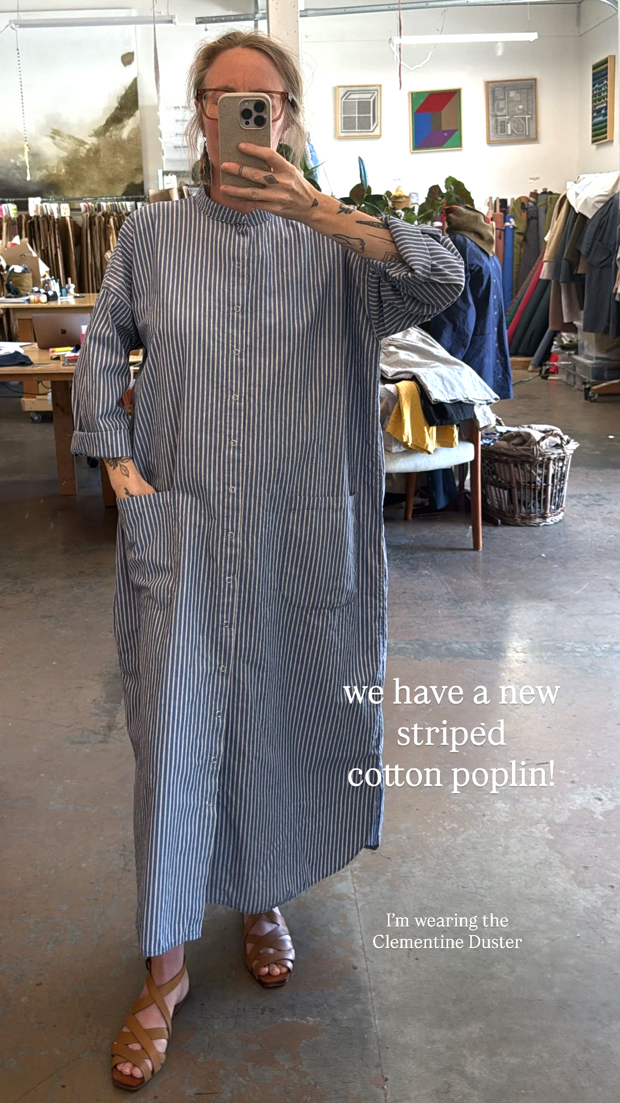 Clementine Duster Dress with Patch Pockets in Lighter Weight Fabrics