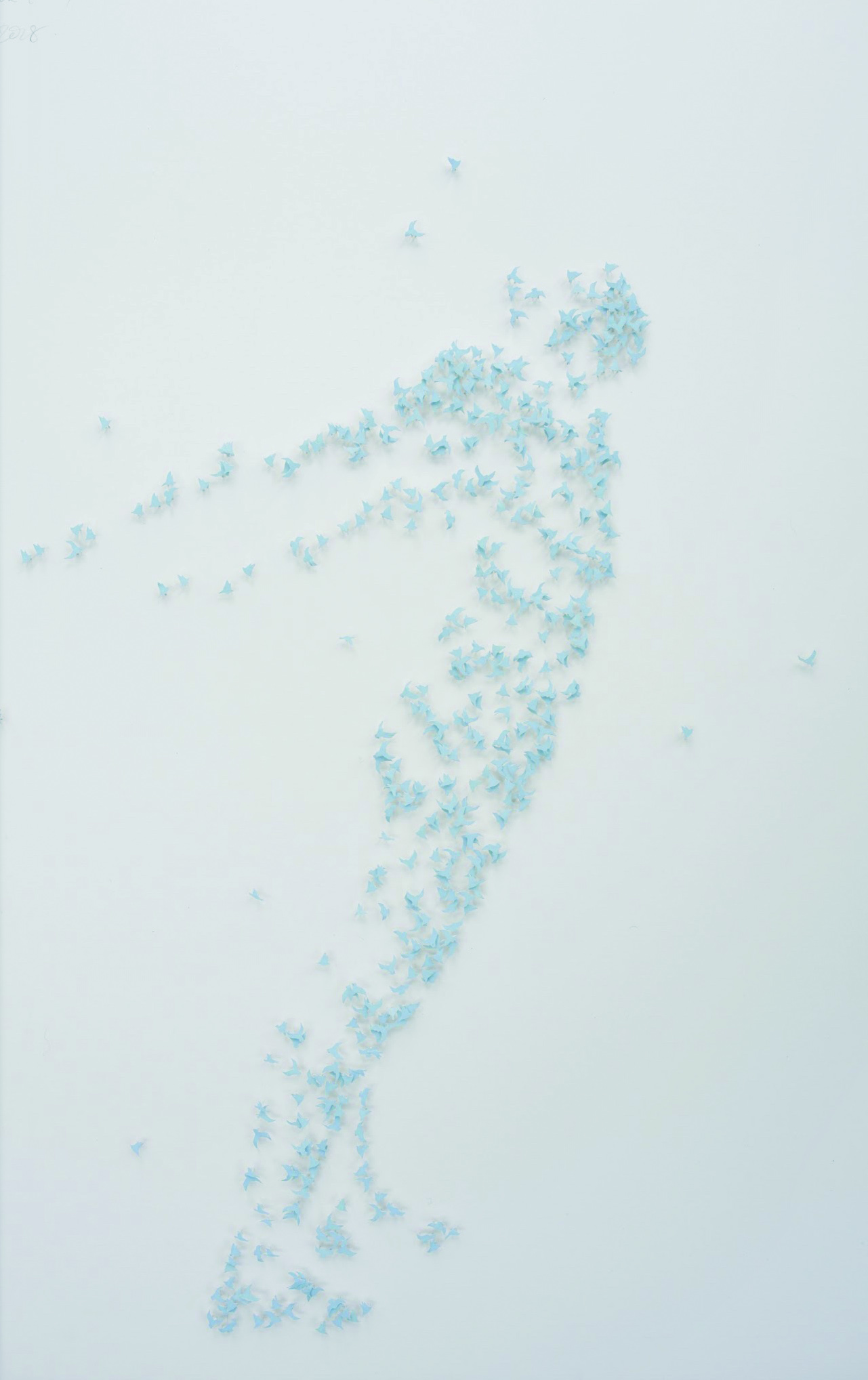Act of Union (Fresh Blue) 67cm x 87cm Foamcore, spray paint, watercolour paper, pins