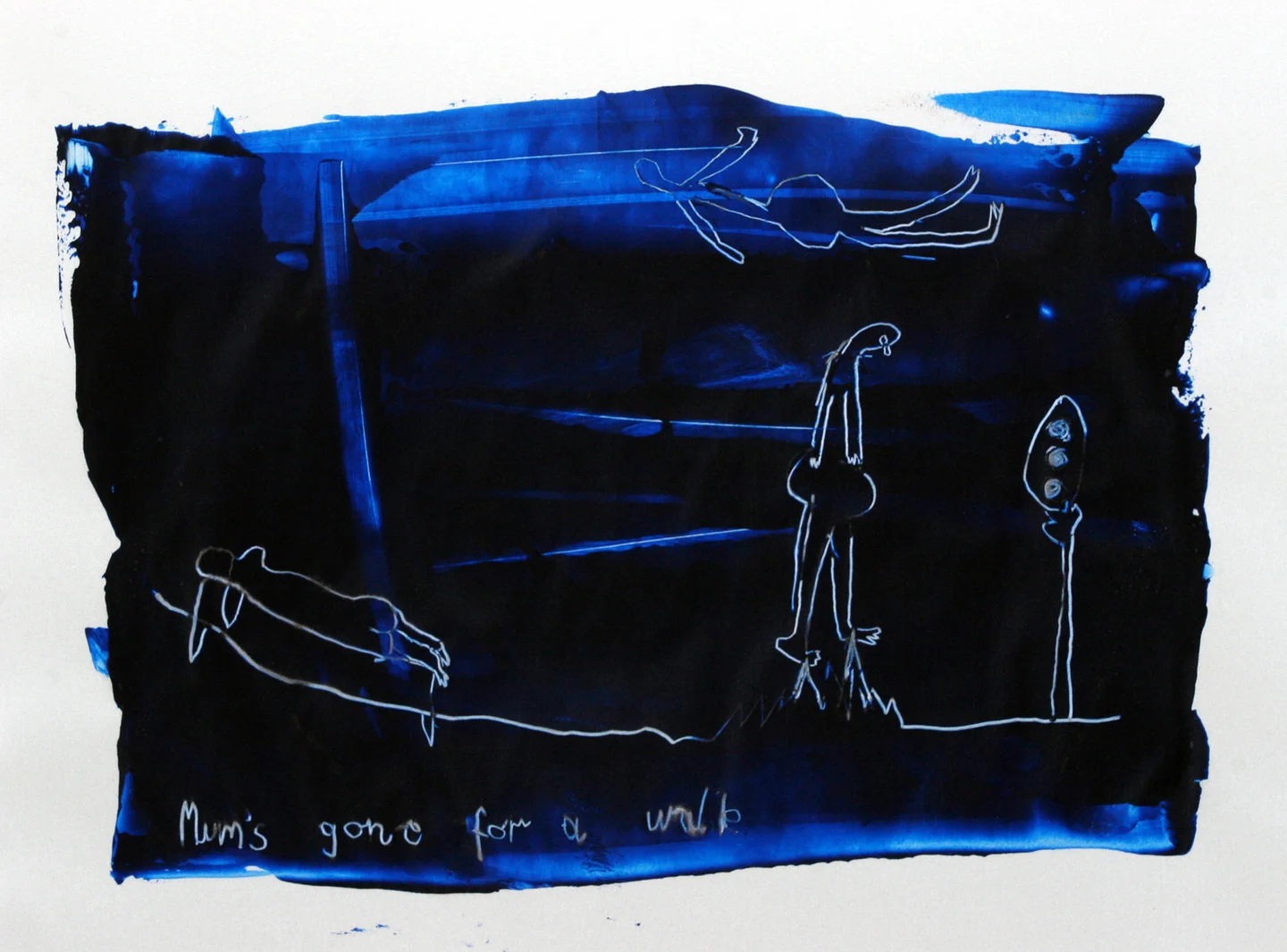 Mum’s Gone For A Walk 32cm x 12cm Ink on foam board