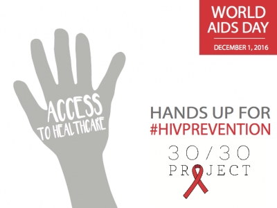 Hands Up For HIV on World AIDS Day.