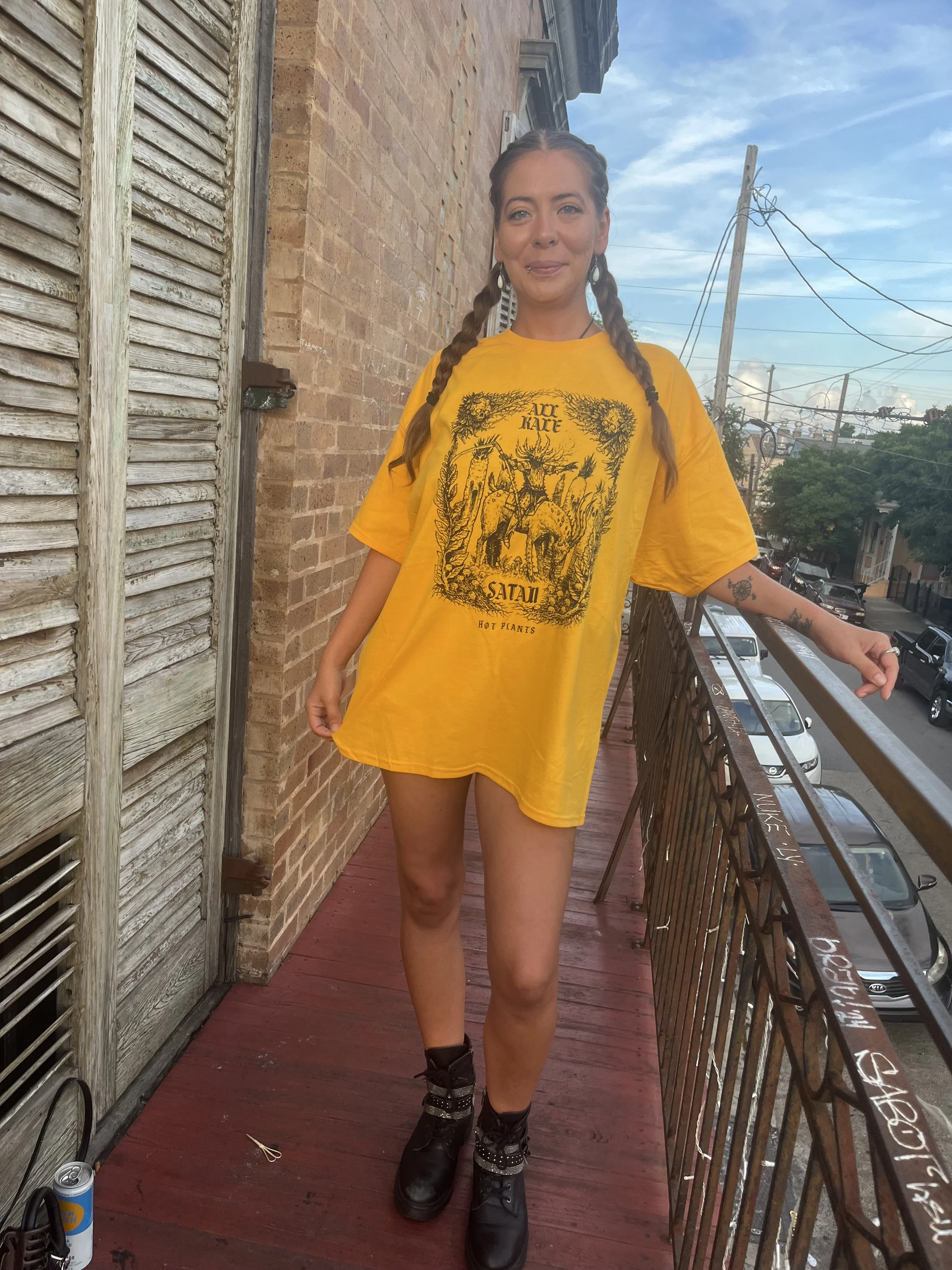 Black on Gold KALE SATAN SHIRT