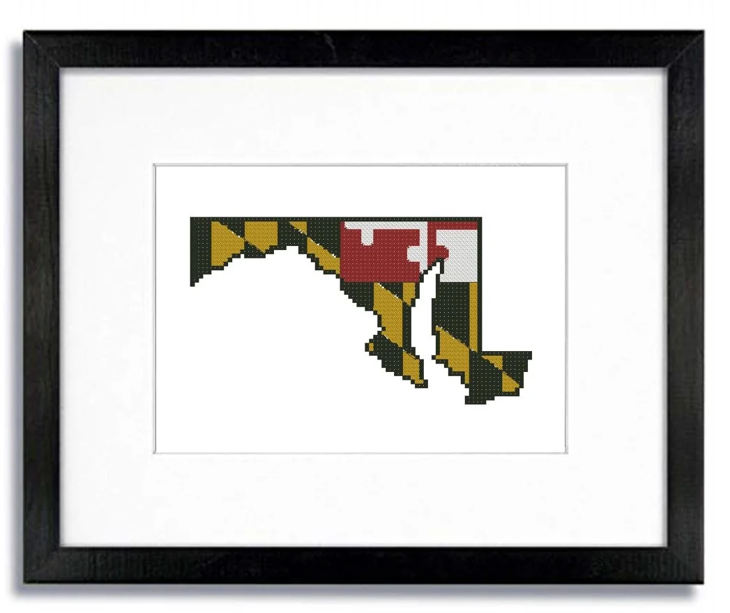 Maryland with Flag Fill_Framed.jpg