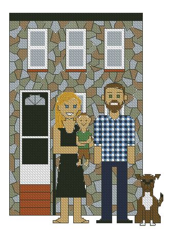 Personalized Family with Home Kit (Up to 4 characters)