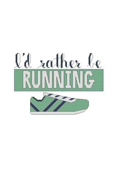 I'd Rather Be Running Cross Stitch Kit