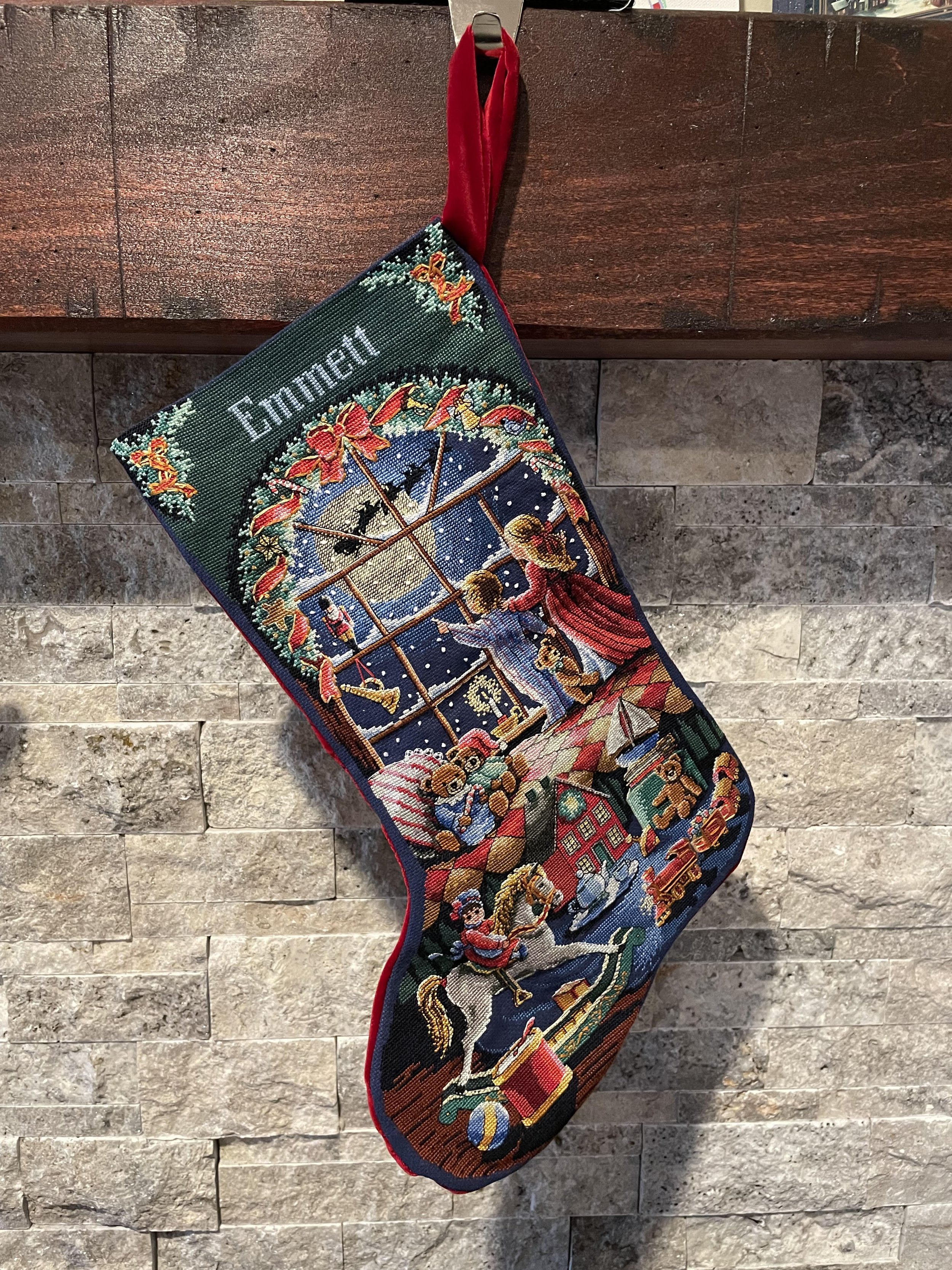 Must Be St. Nick Cross Stitch Stocking - Completed Cross Stitch — Charm  City Stitch