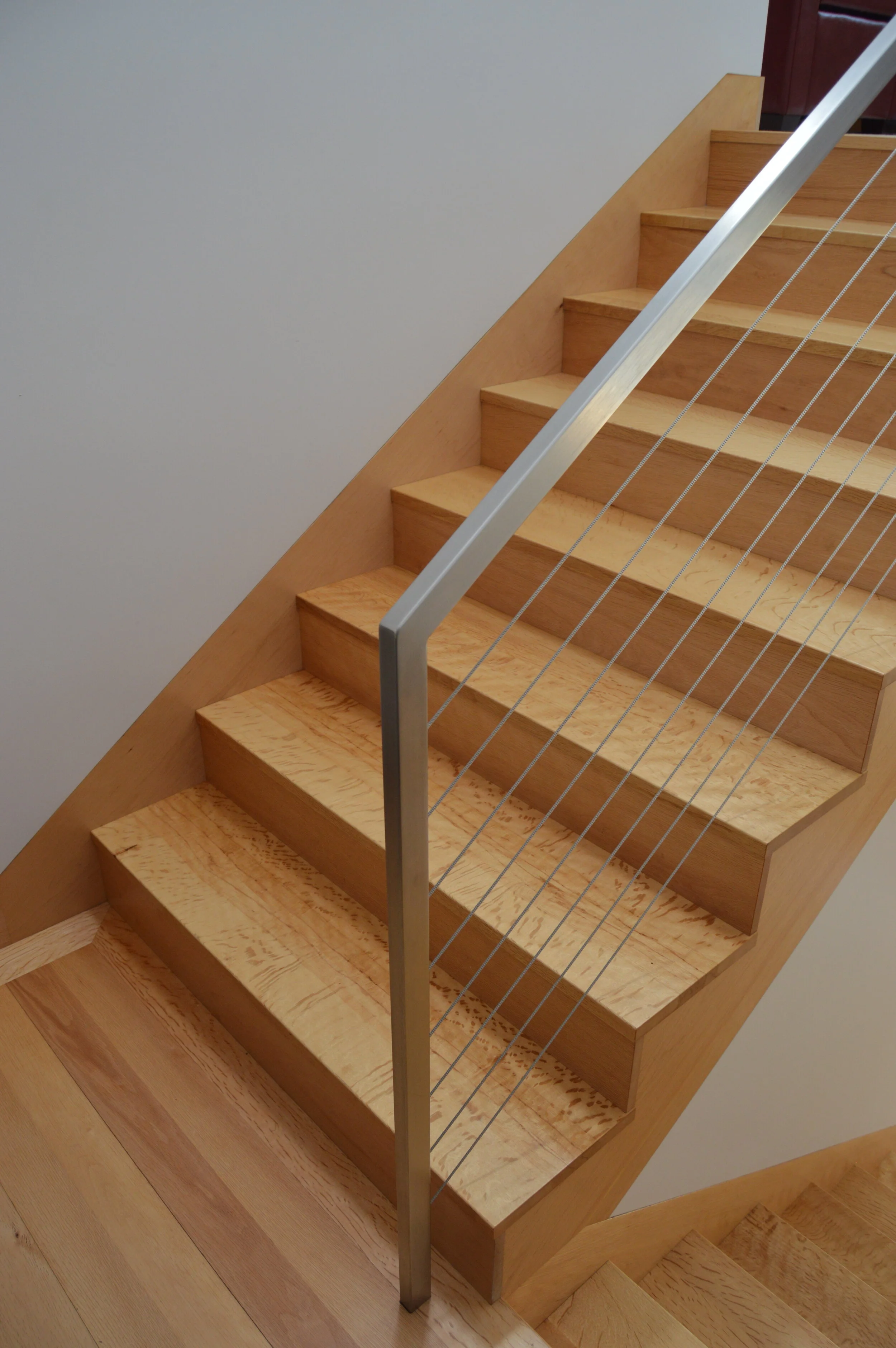 modern staircase — Debra Lennox, Mendocino Coast Architect