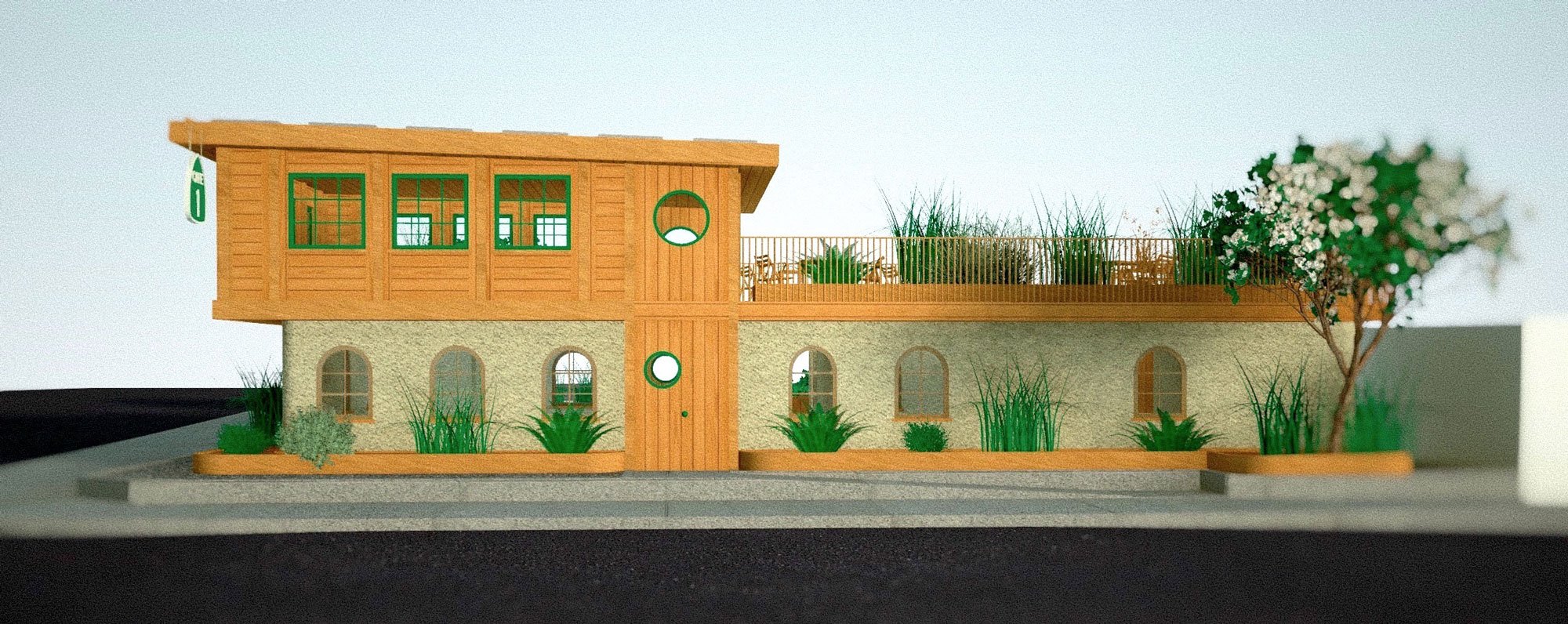 Café One 3D Main Street View Concept