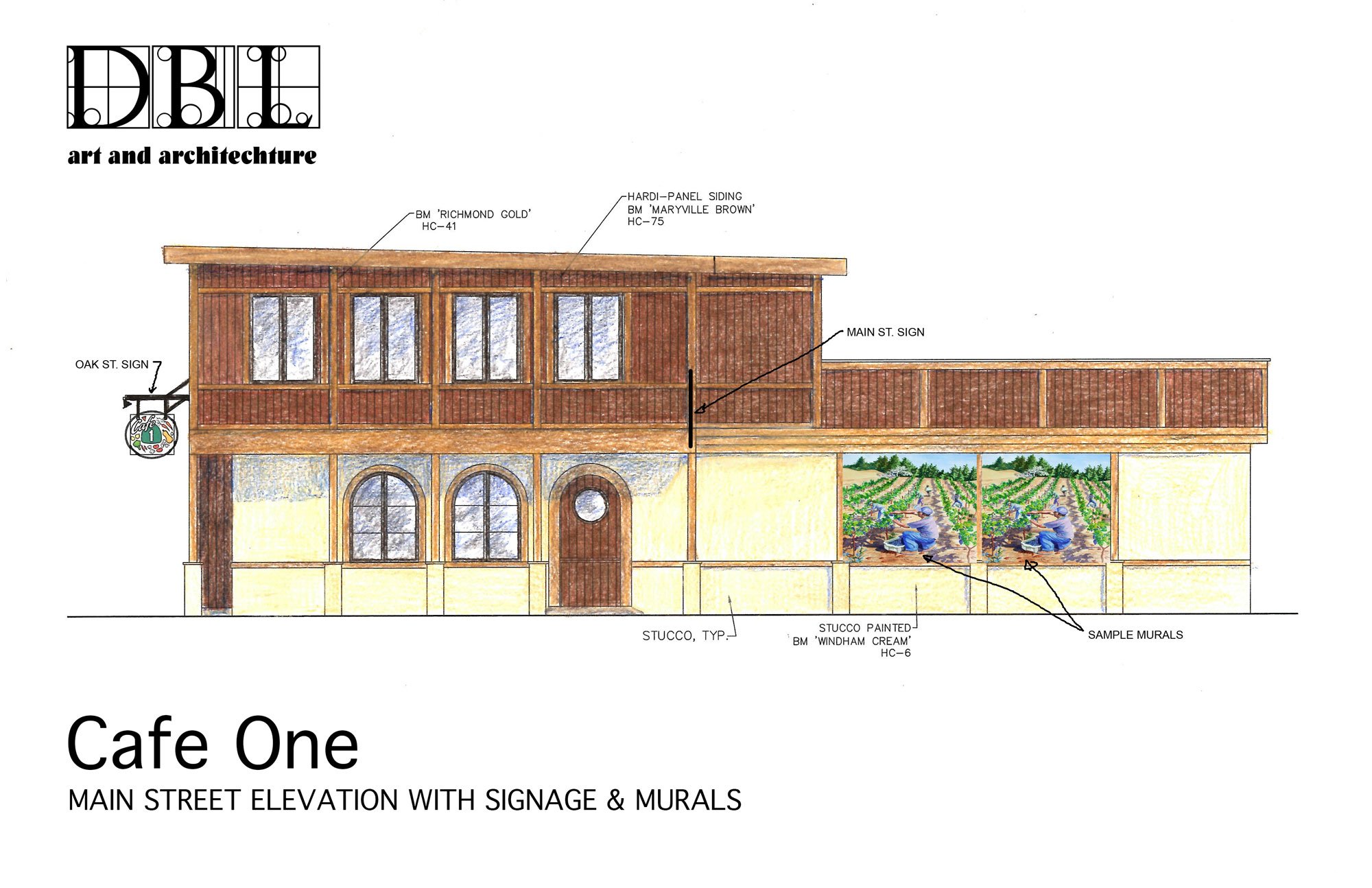  Café One 3D Color Rendering