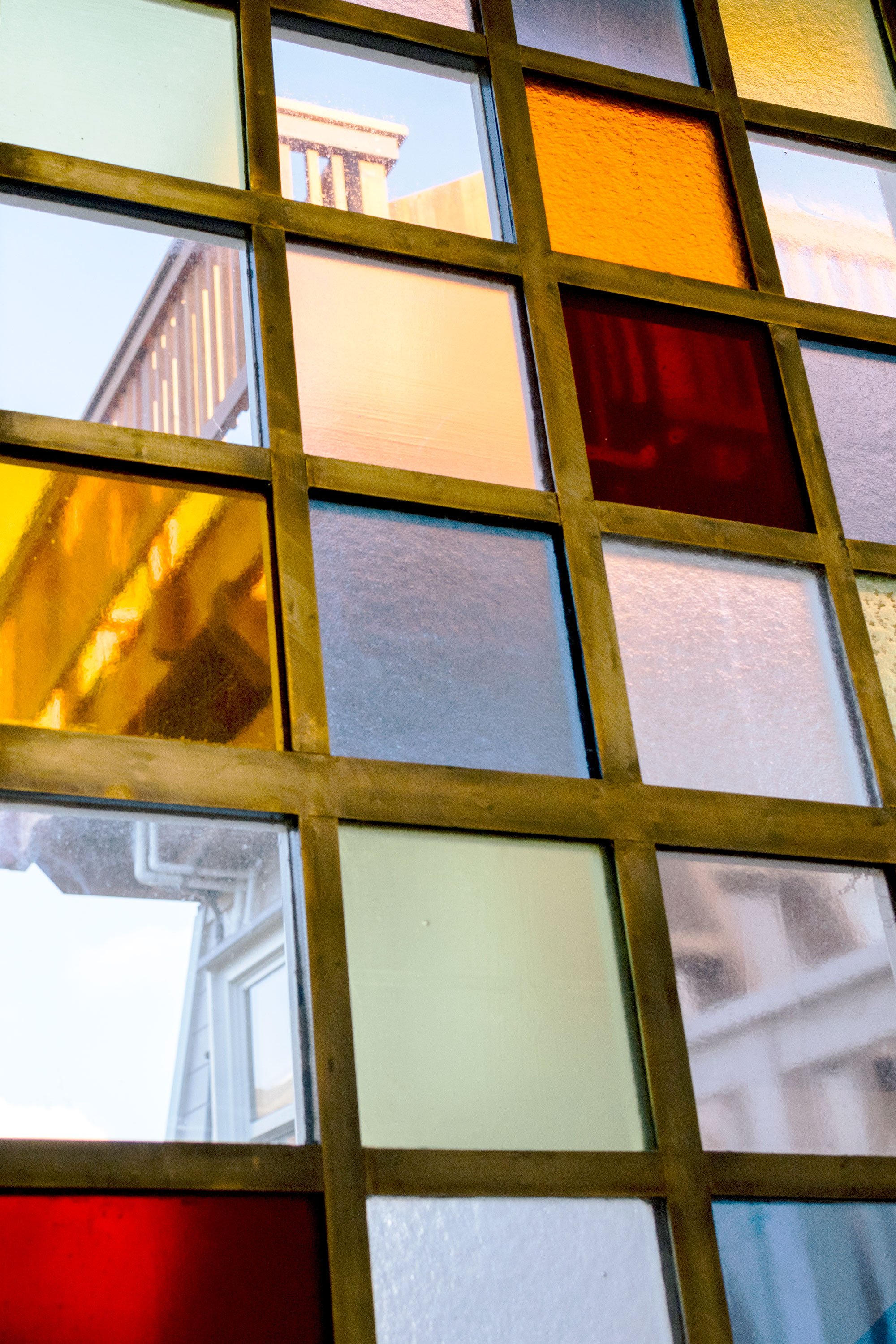 Water Tower Stained Glass Close Up