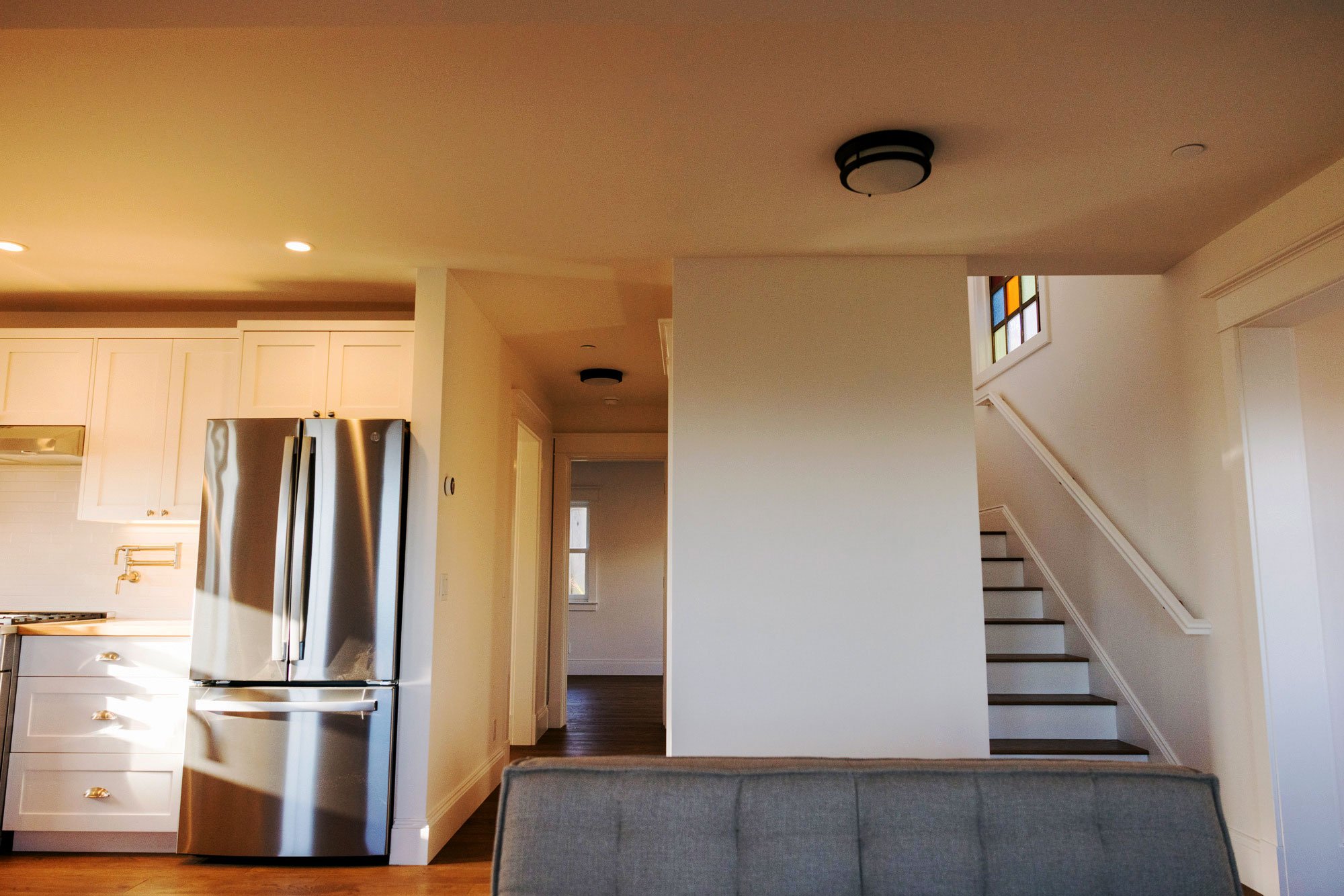 Water Tower Stairs and Kitchen
