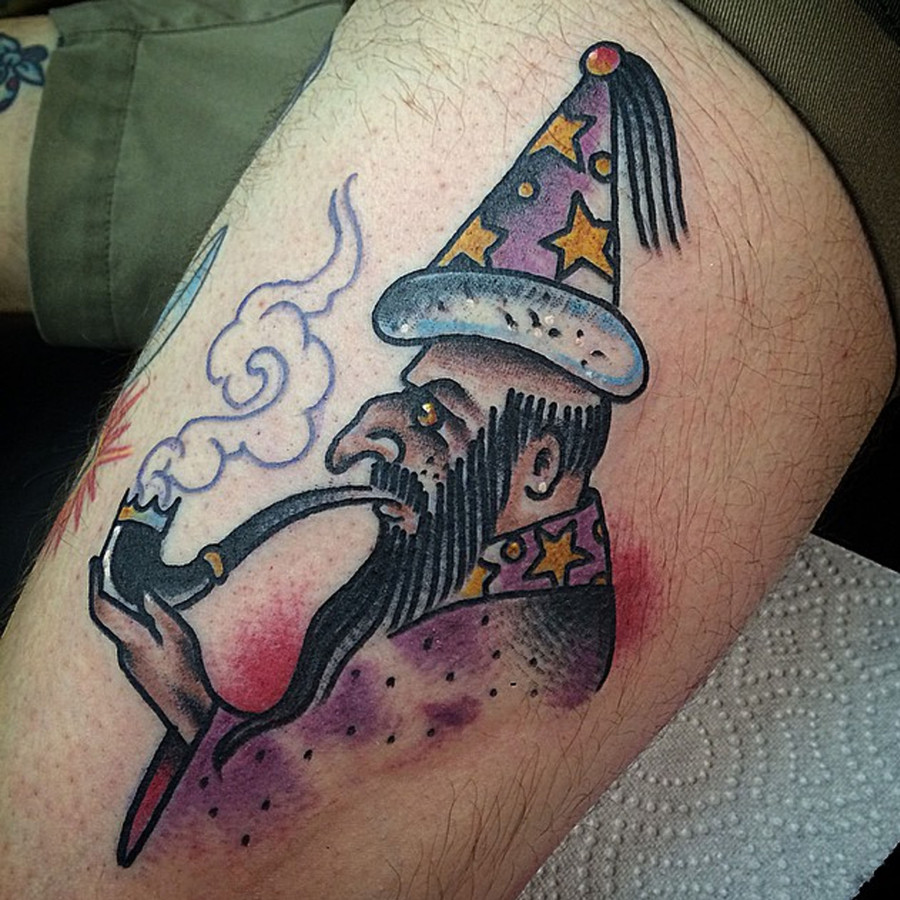 CANADIAN TRADITIONAL on Instagram Wizard  by tomlortie out of  pantherenoirelimoilou in Limoilou QC   Wizard tattoo Traditional  tattoo Fantasy tattoos