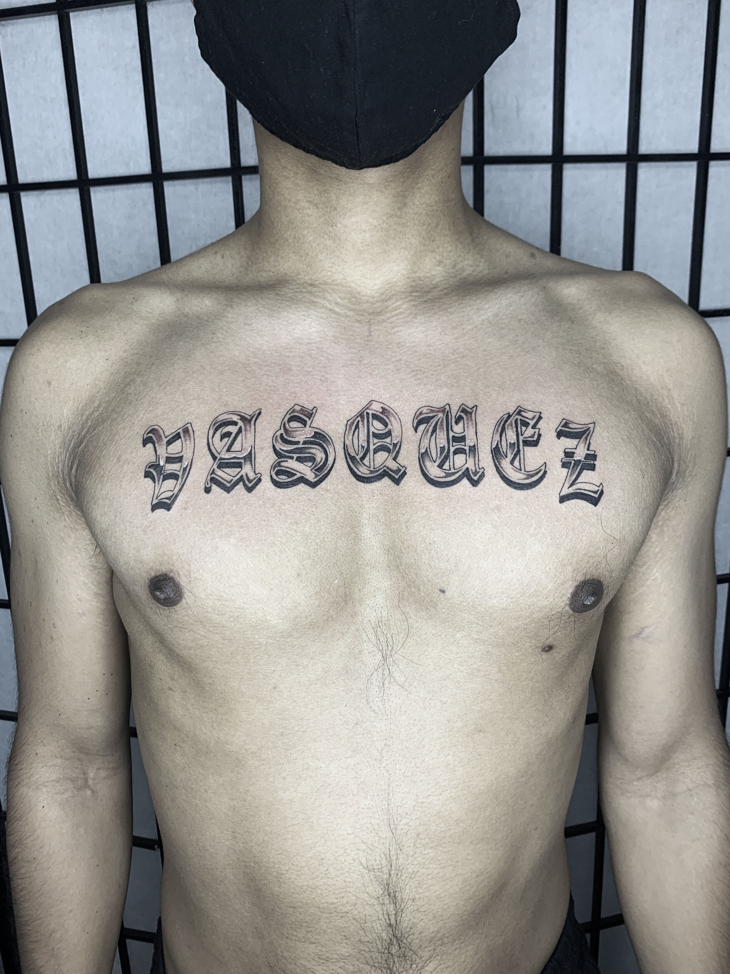 stomach tattoos on men old english lettersTikTok Search