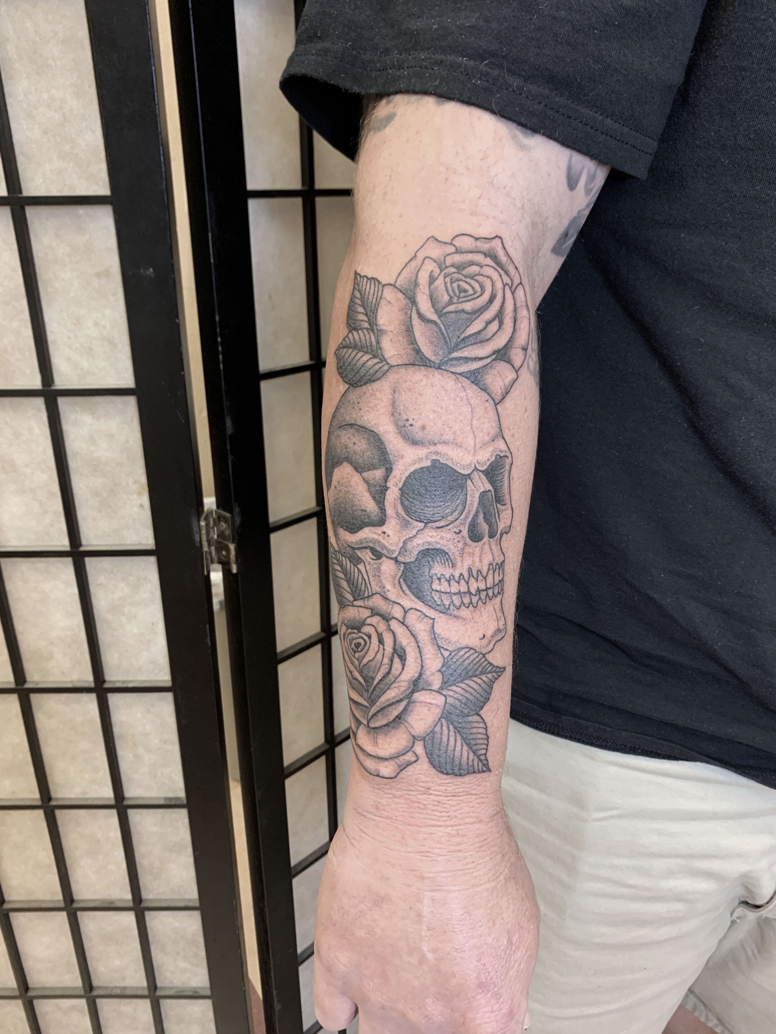 Rose  Skull Crown  To Cap Off The Forearm These Long Hours Go By Fast  For Me lol But Client Sat Like A Champ  Be Sure To  Instagram