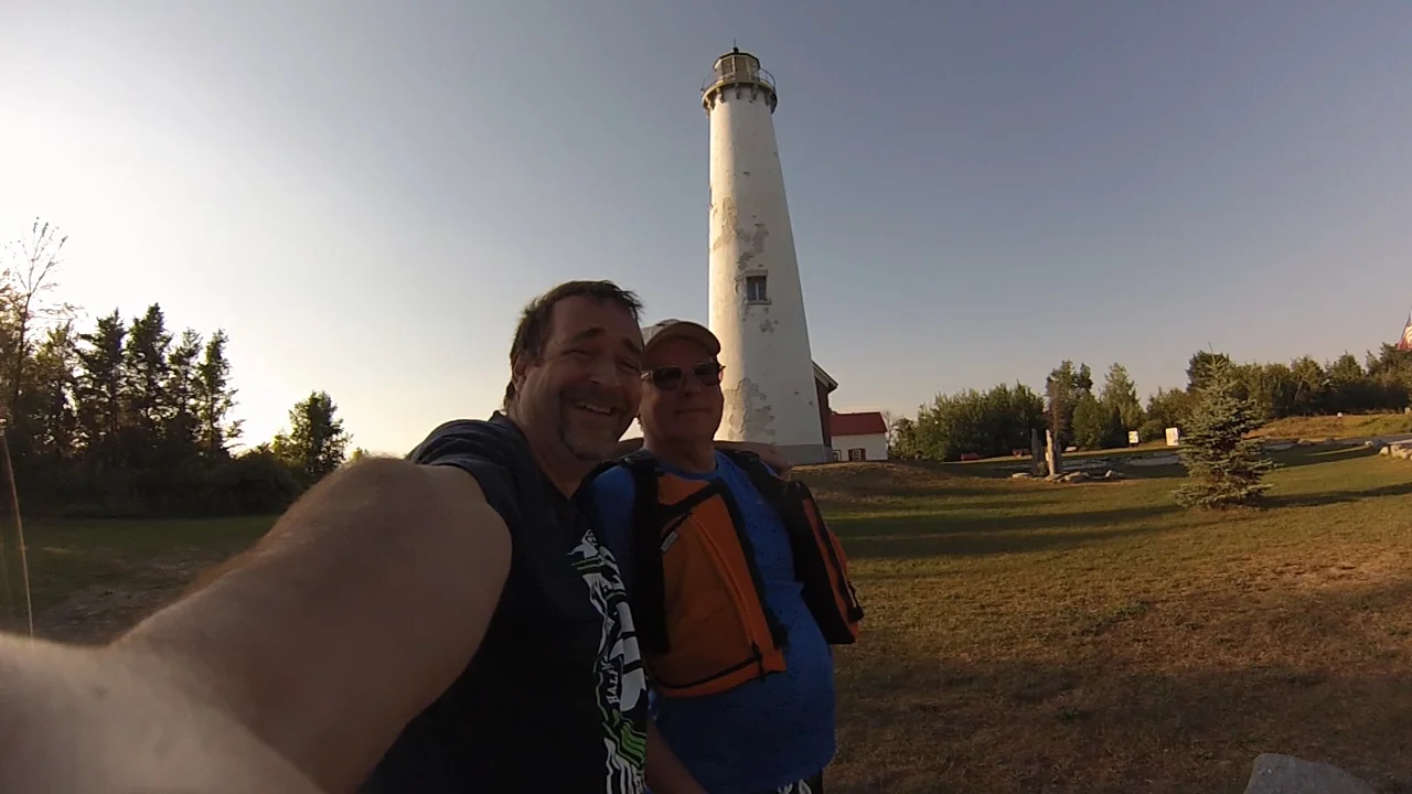 Ric Mixter and Wes Oleszewski at Tawas Point Lighthouse