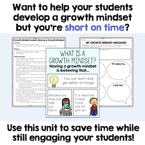 Growth Mindset Lessons & Activities (Grades K-2)