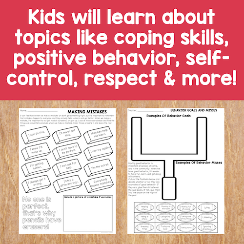 September SEL Worksheets For Kids