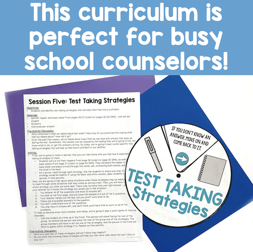 Test Anxiety Small Group Curriculum - NO PREP