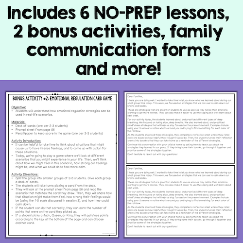 Emotional Regulation No-Prep Small Group Plan