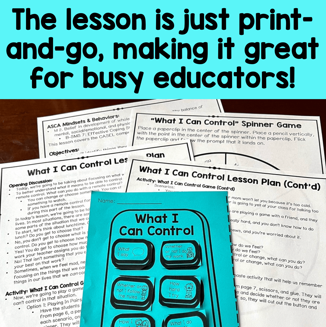 Circle Of Control Self-Regulation Lesson Plan For Kids