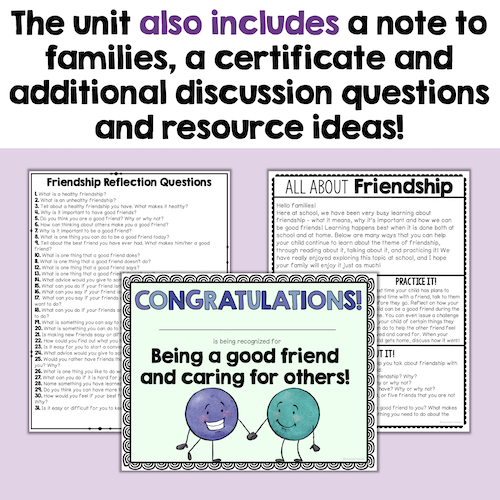 Friendship Lessons With Activities For Students