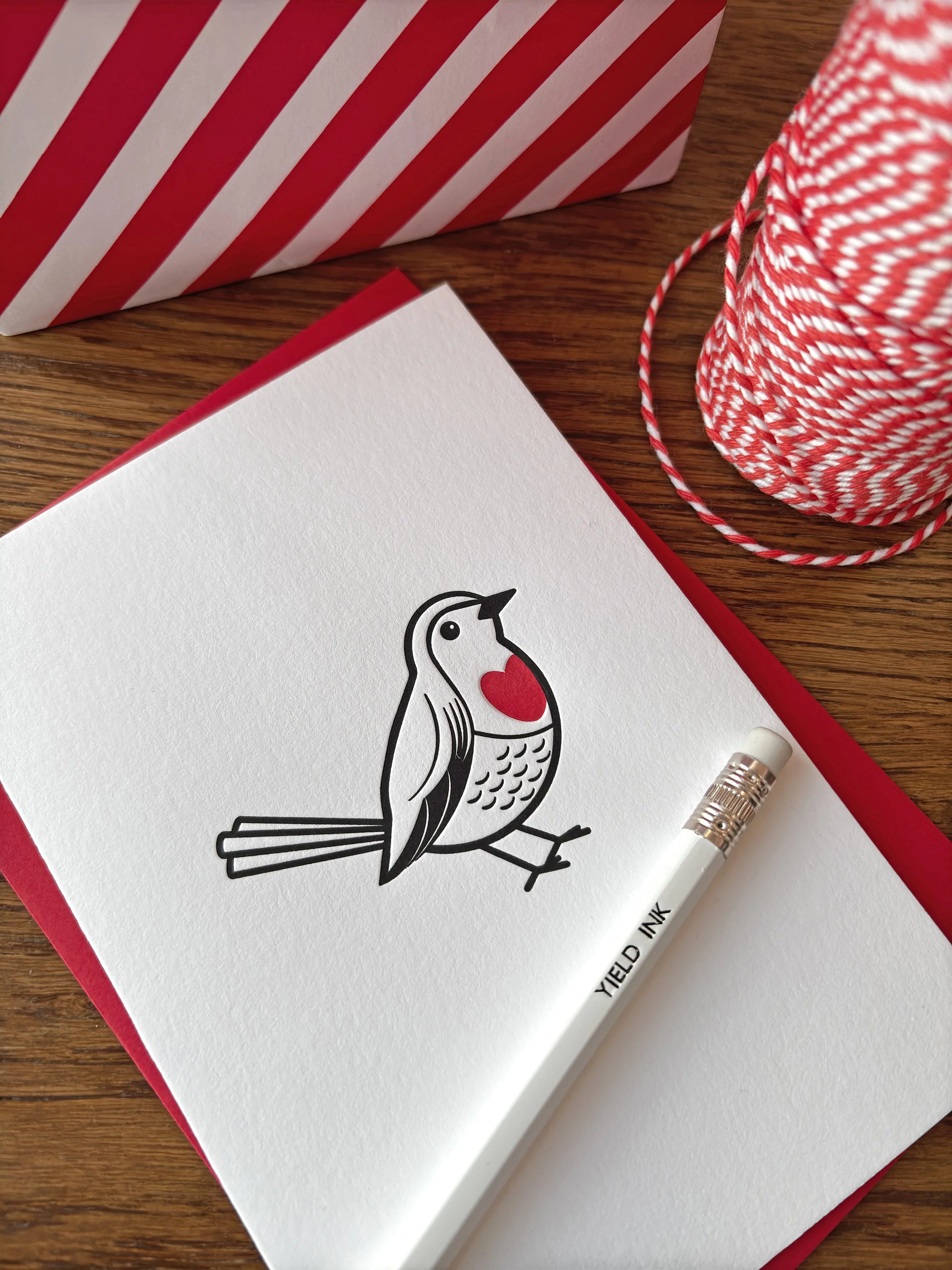 'Robin Redbreast' Letterpress Christmas Card