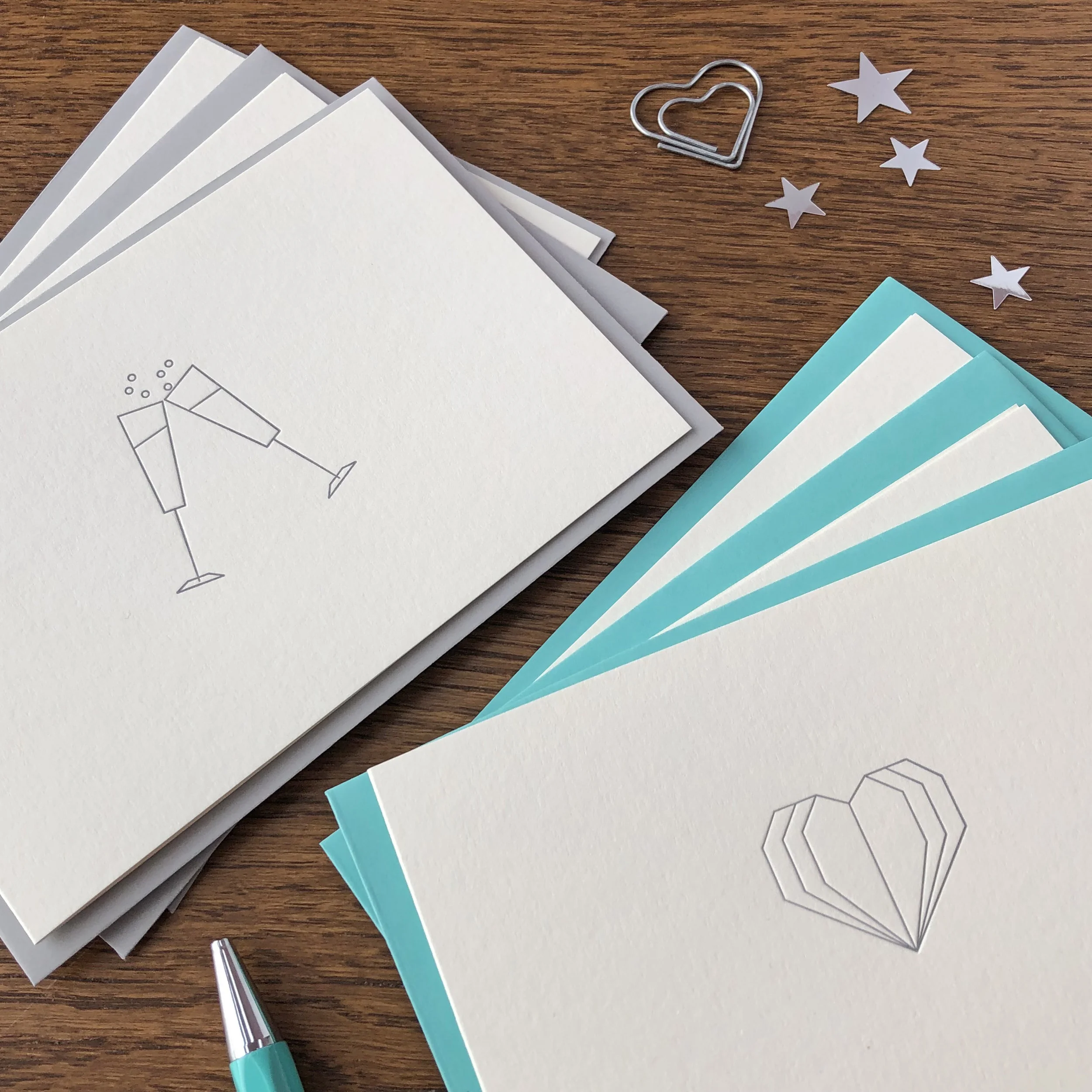 'Celebrating Good Times' Letterpress Notecards 6 Pack