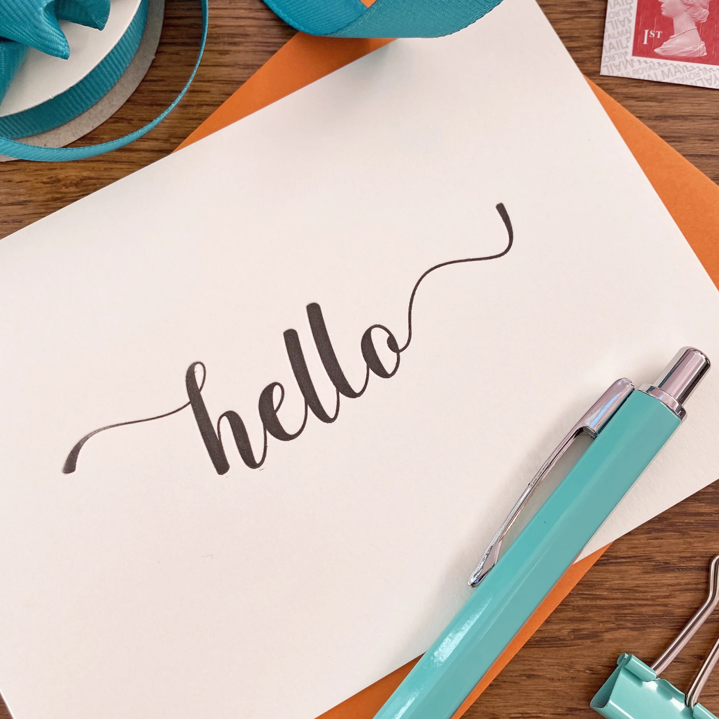 'Hello' Letterpress Card