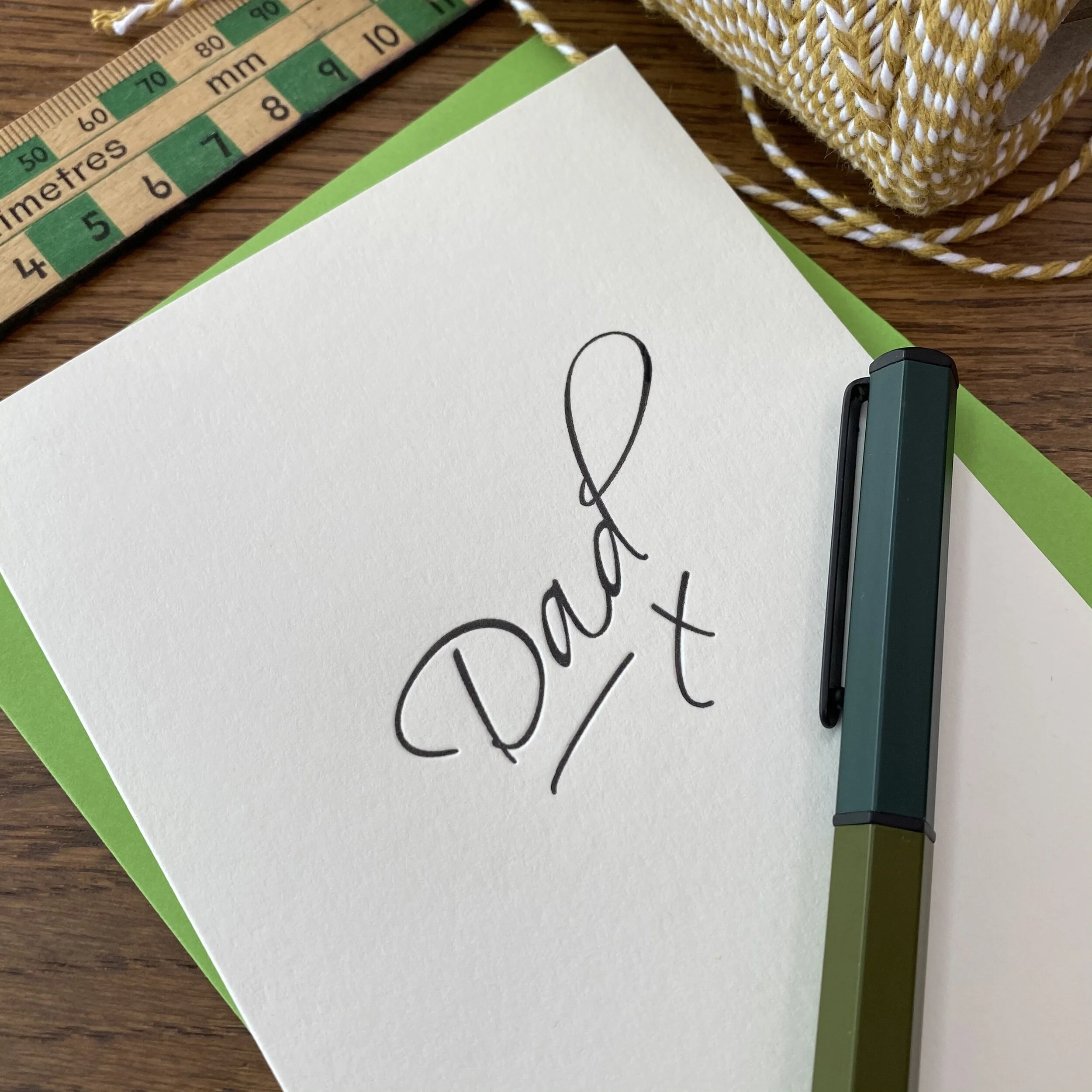 'Dad Script' Letterpress Card