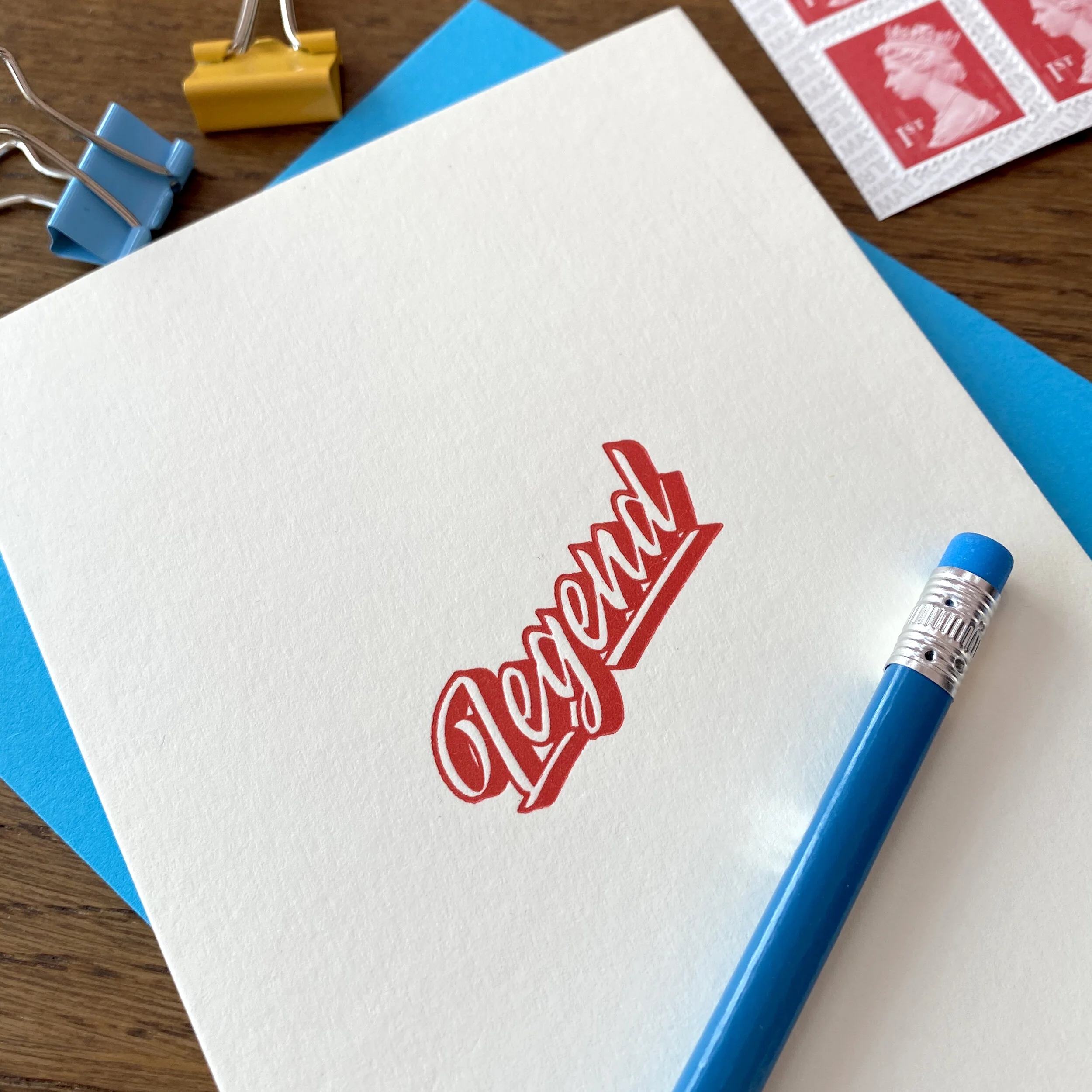 'Legend' Letterpress Card
