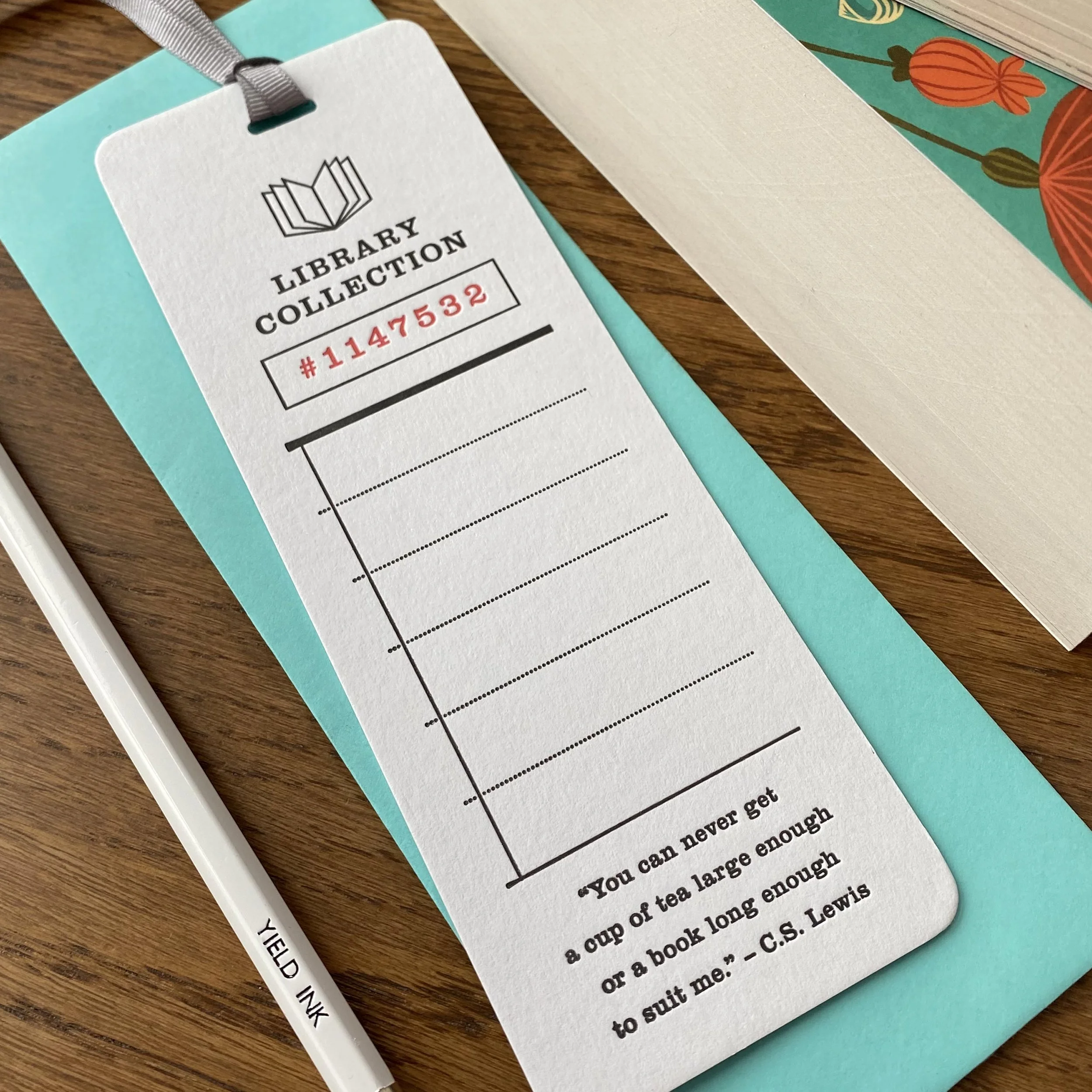 'Library Collection' Letterpress Bookmark