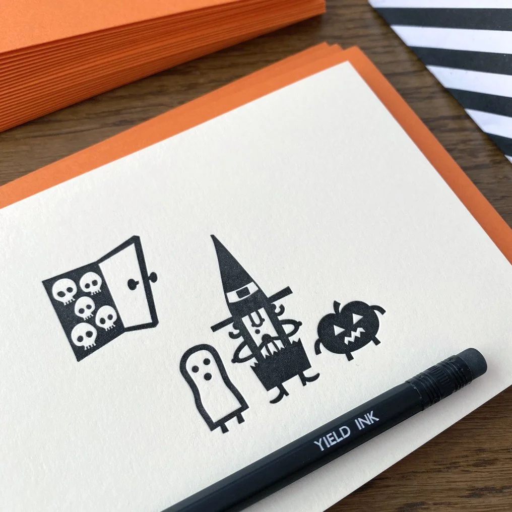 'Halloween Party' Letterpress Card