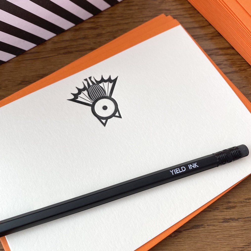 'Halloween Bat' Letterpress Card