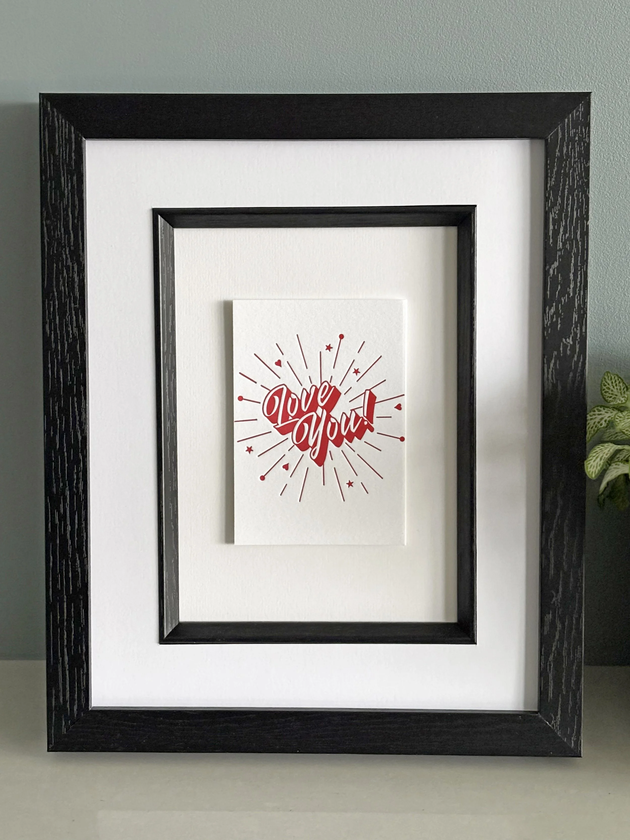 'Love You Starburst' Little Letterpress Print
