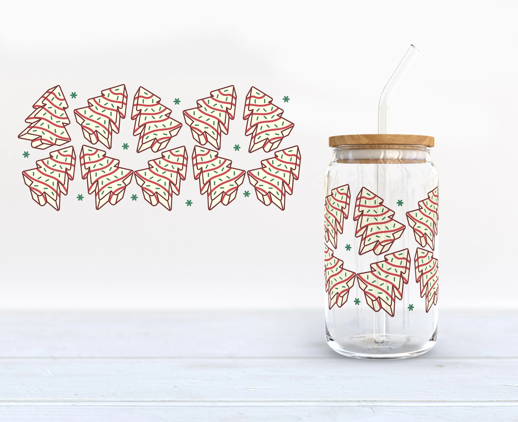 Christmas Tree Cakes Can Glass