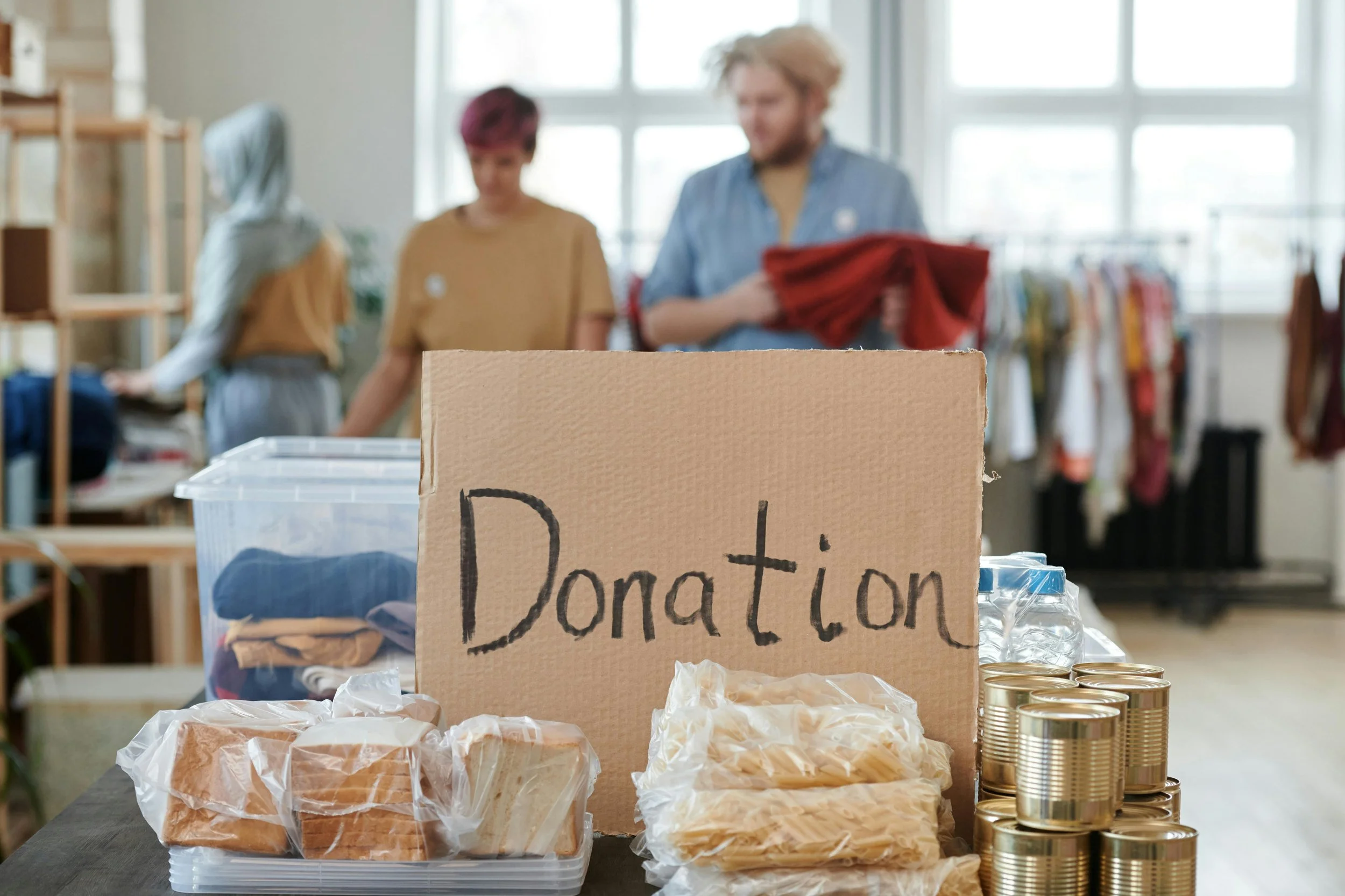 Donation center sign